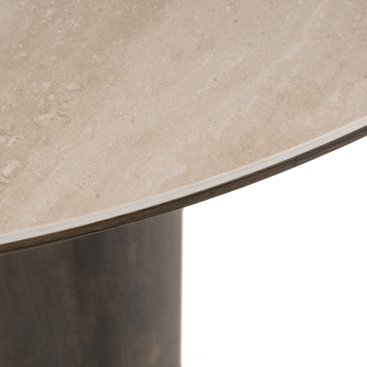 Ritz Brown Oak Veneer & Ceramic Top Round Dining Table - 120cm by Richmond Interiors