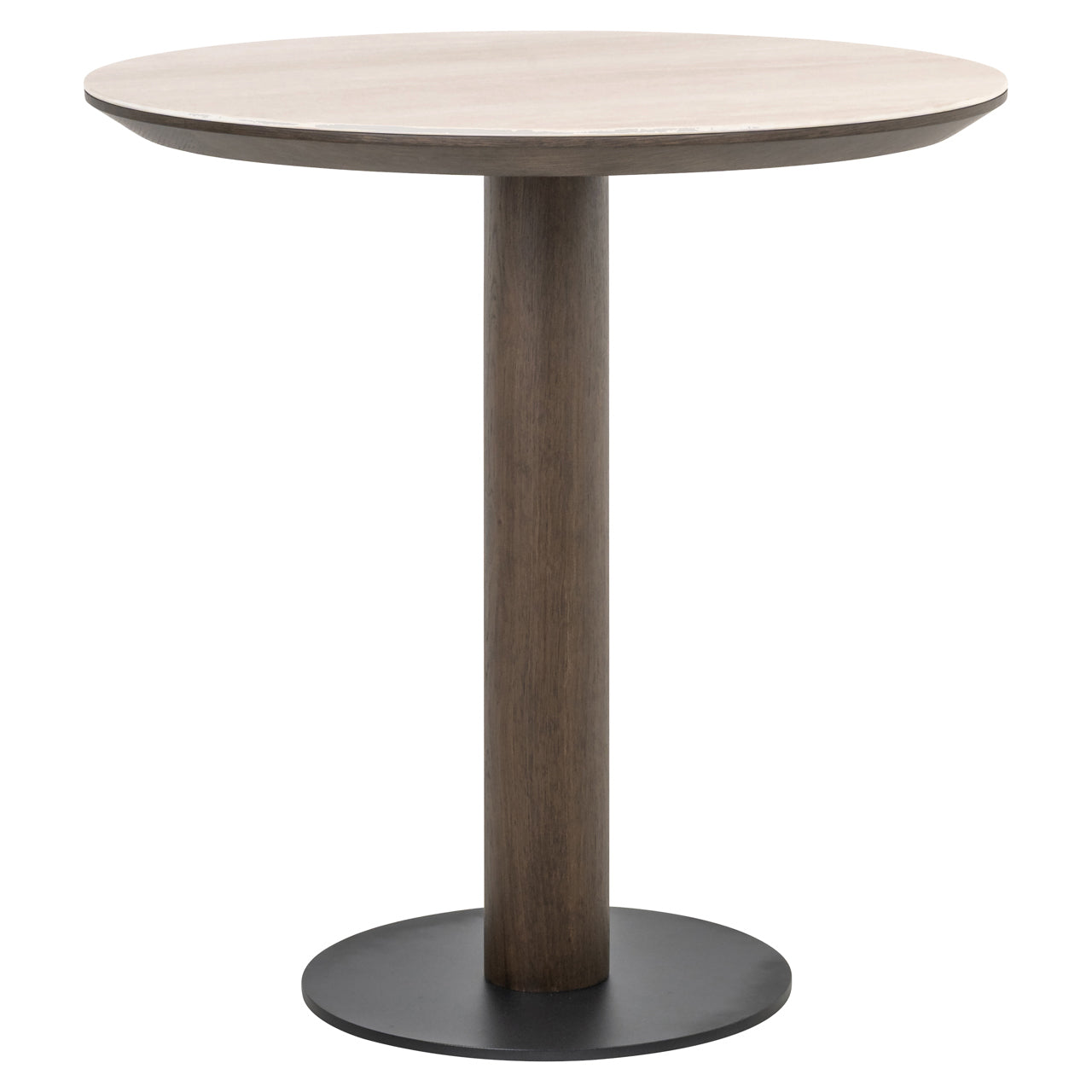 Ritz Brown Oak Veneer & Ceramic Top Bistro Table - 75cm by Richmond Interiors