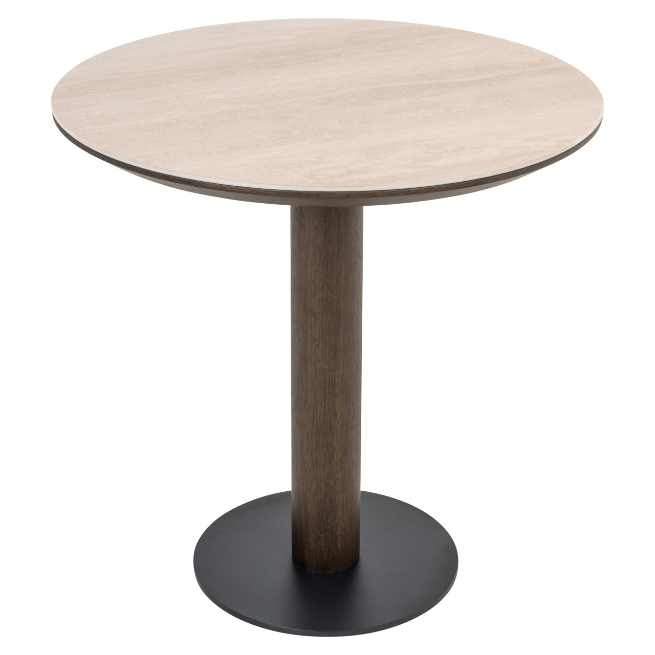 Ritz Brown Oak Veneer & Ceramic Top Bistro Table - 75cm by Richmond Interiors