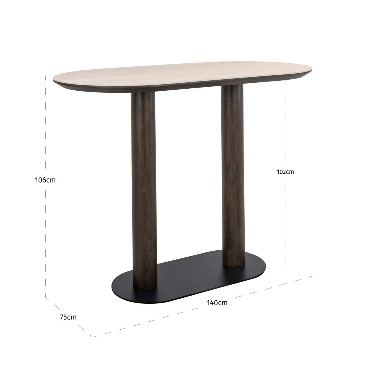 Ritz Brown Oak Veneer & Ceramic Top Bar Table by Richmond Interiors