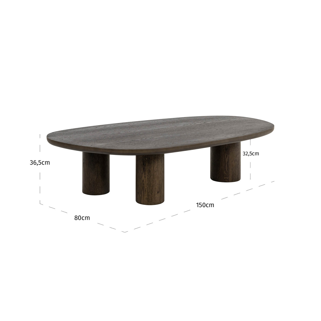 Ellington Brown Oak Veneer Coffee Table by Richmond Interiors