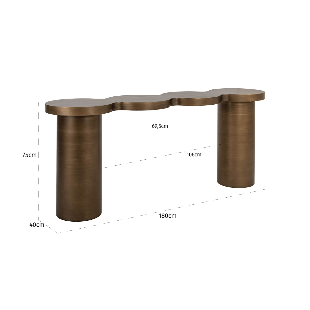 Console Bubba brushed gold by Richmond Interiors