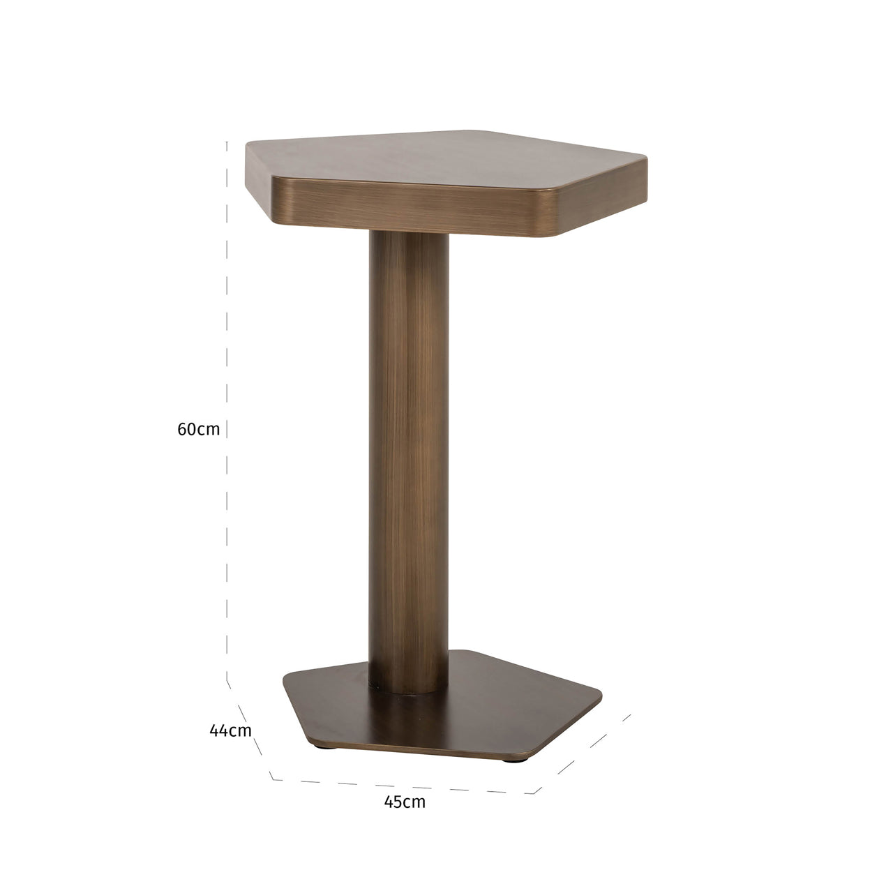 Hexa Brushed Gold Side Table by Richmond Interiors