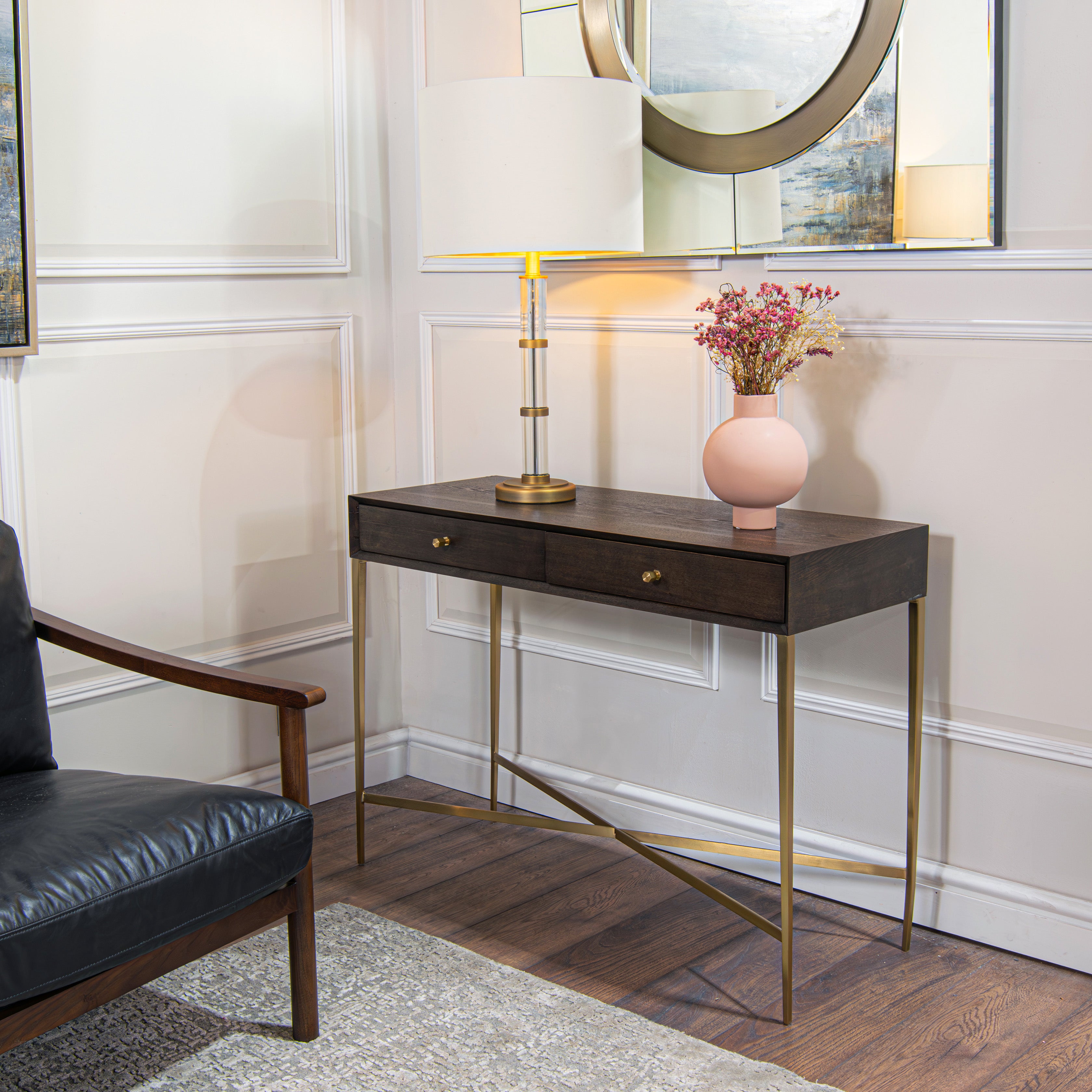 Finley Chocolate Finish Console Table by RV Astley