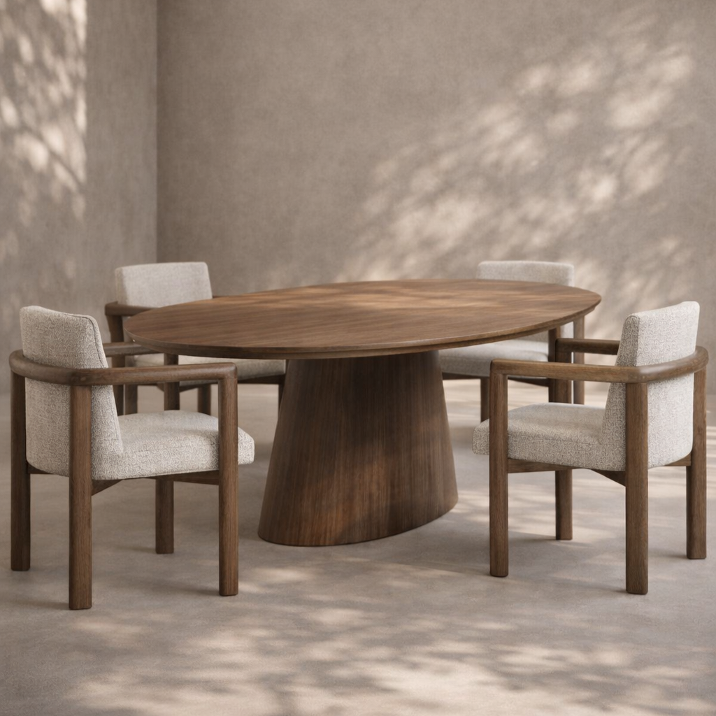 Clover Walnut & Cream Dining Chair by Tommy Franks