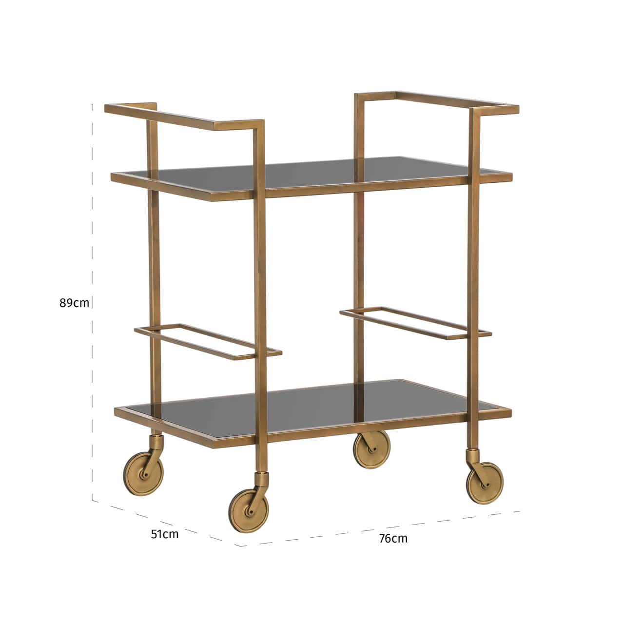 Xo Brushed Gold Drinks Trolley by Richmond Interiors