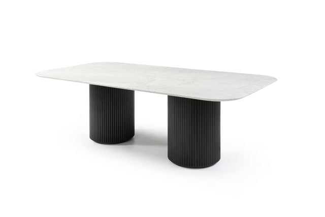 Lantine Matt Black & Marble Dining Table 270cm by Tommy Franks