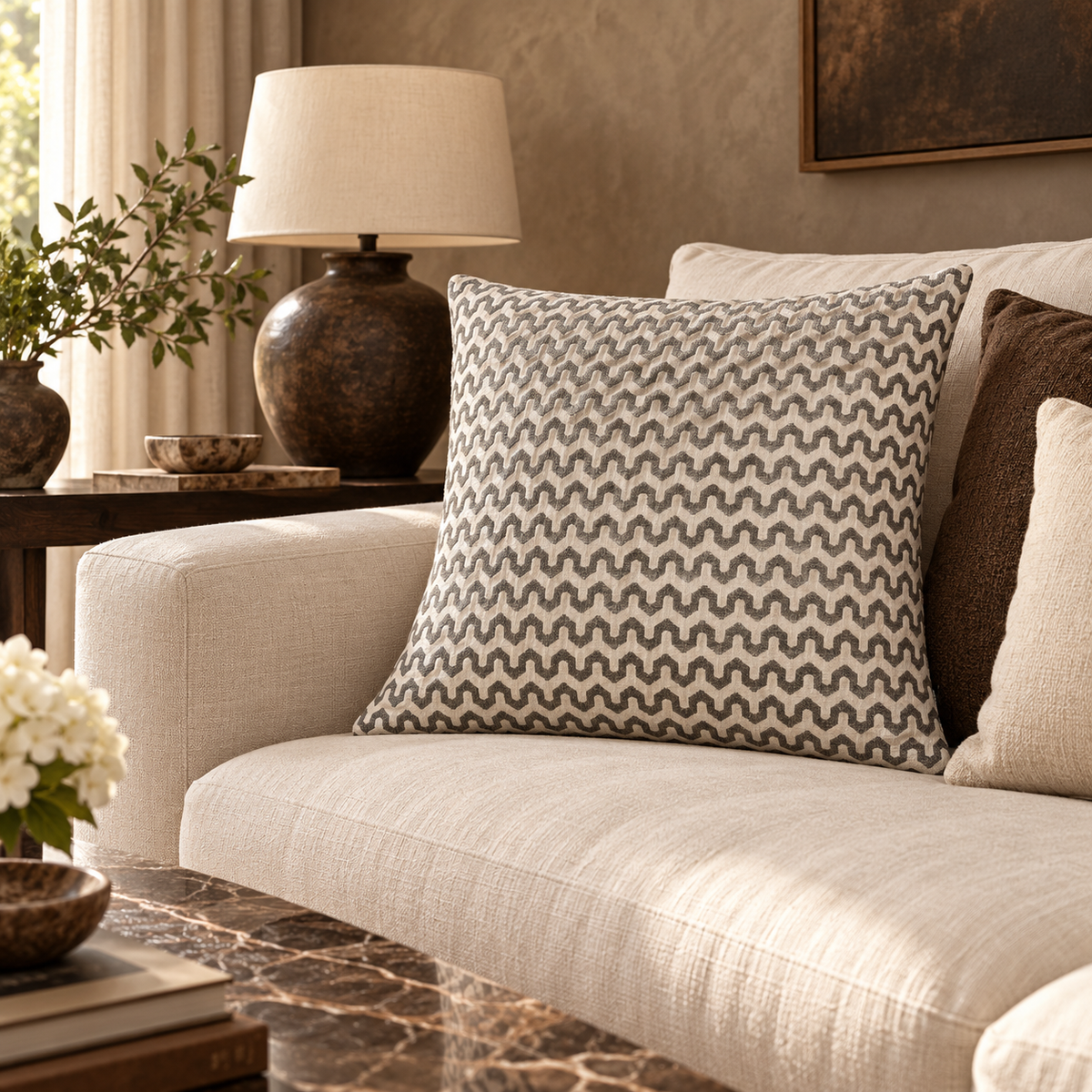 Oslo Cushion 56cm - Cream Malini