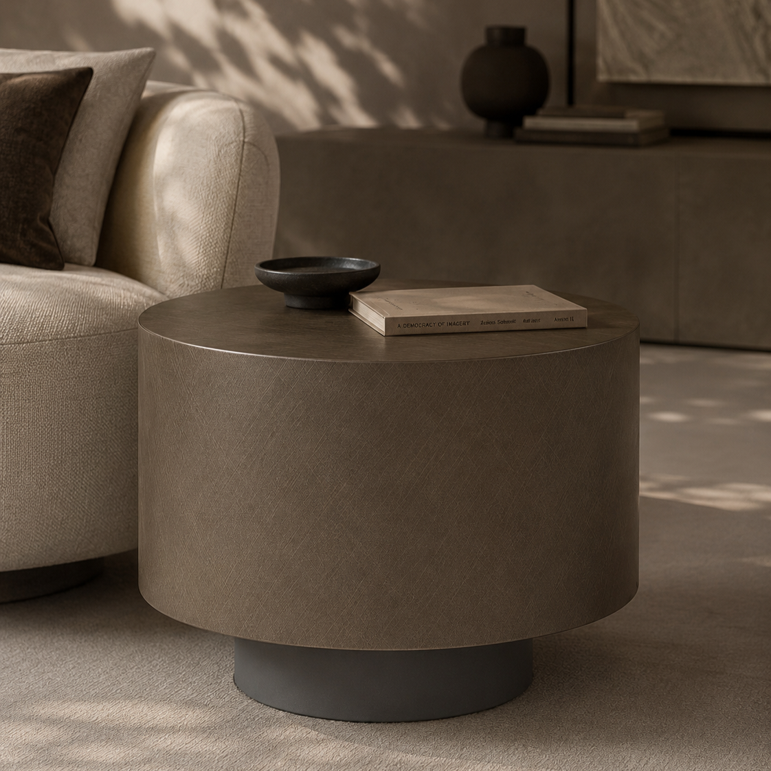 Adair Brushed Bronze Side Table by Tommy Franks