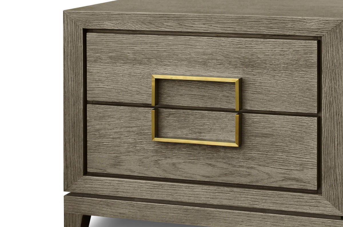 Lucca Grey / Taupe Oak Veneer Bedside Table by Berkeley Designs