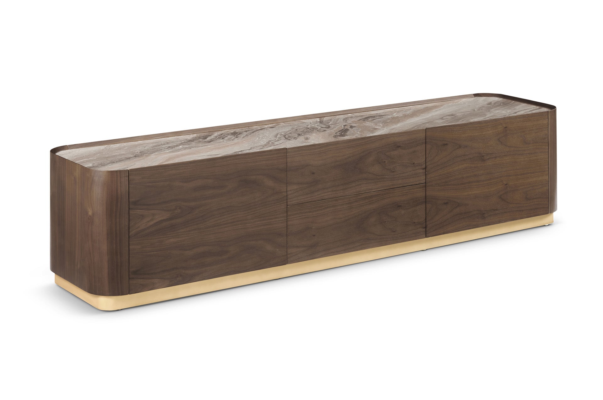 Brooklyn Dark Walnut Veneer & Ceramic Top Media Unit by Berkeley Designs