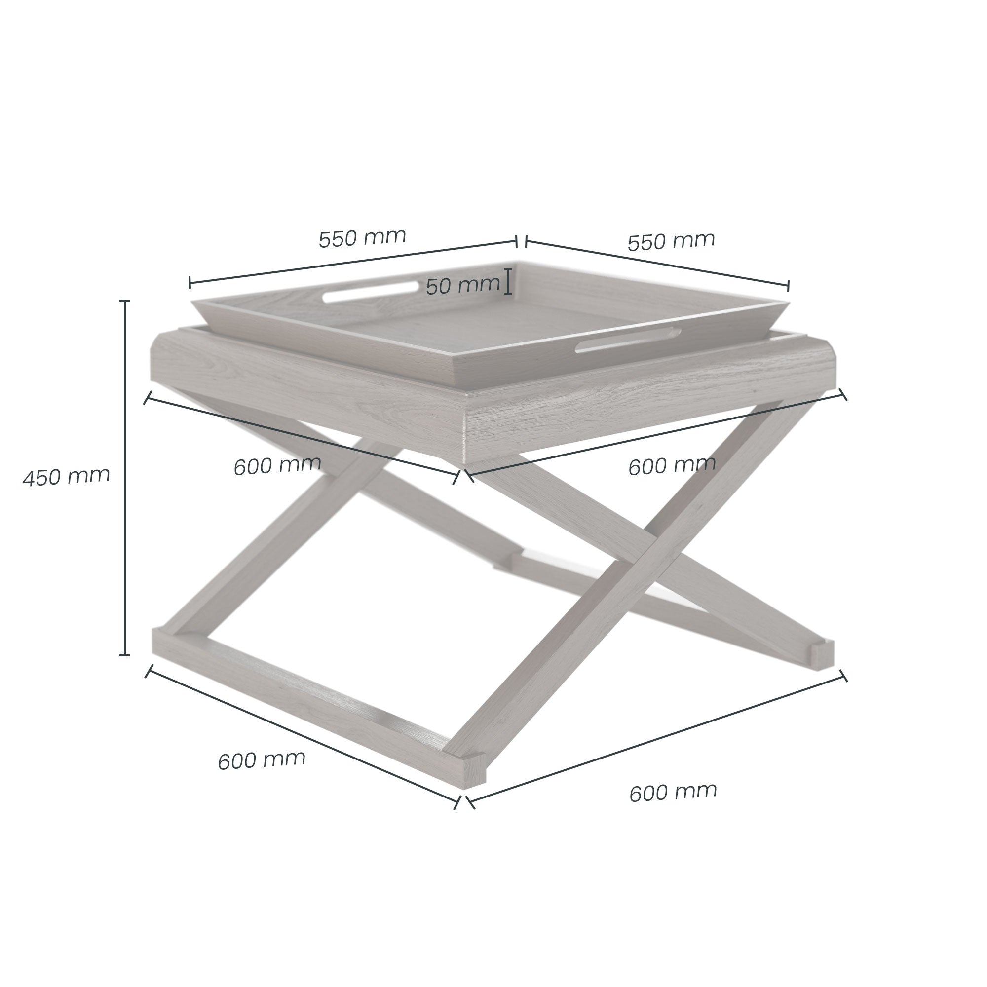 Bentley End Table - Grey Aged Oak by D.I. Designs