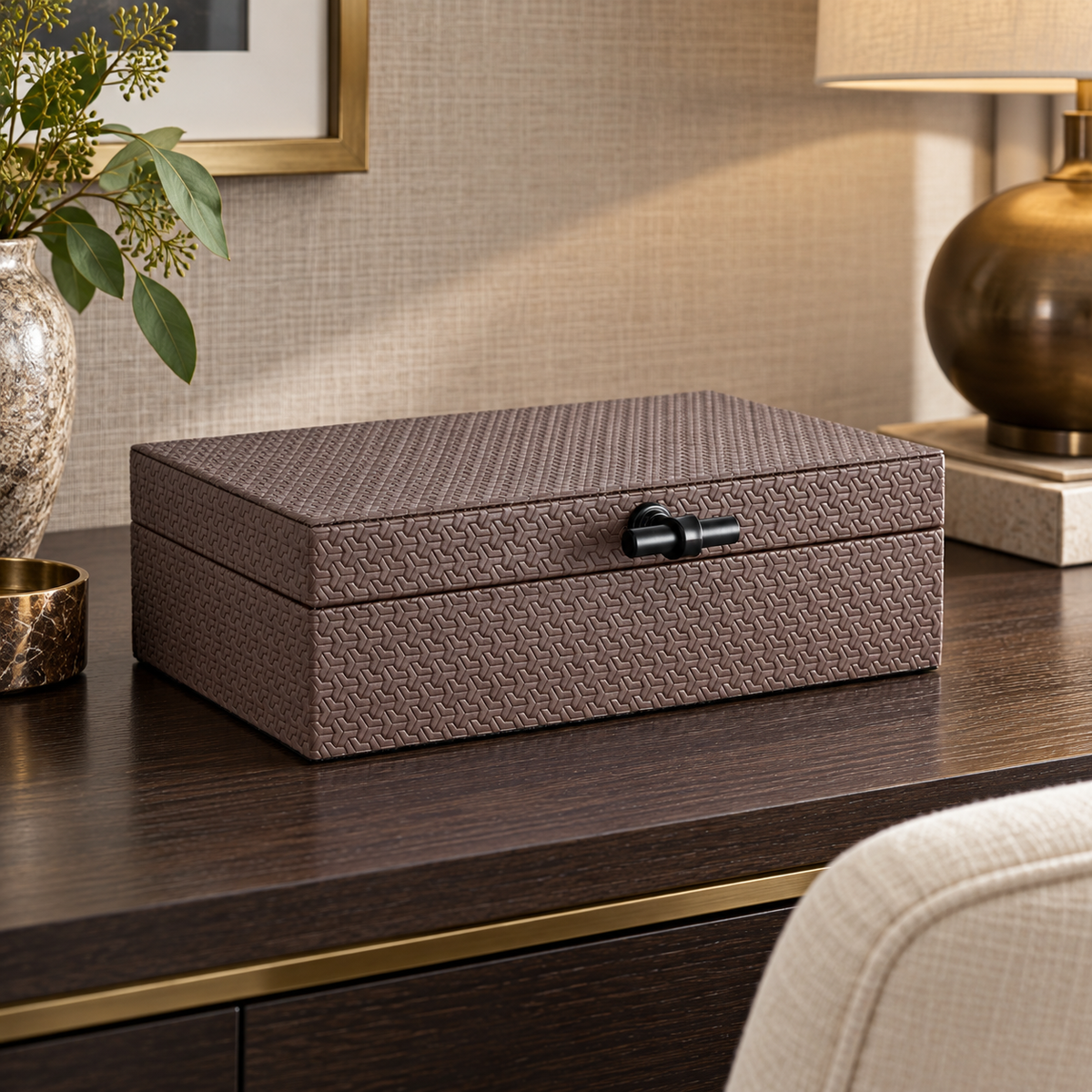 Billie Dark Brown Storage Box - Large Richmond Interiors