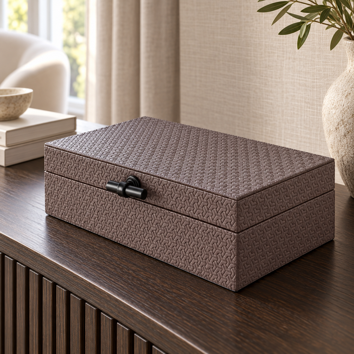 Billie Dark Brown Storage Box - Large Richmond Interiors