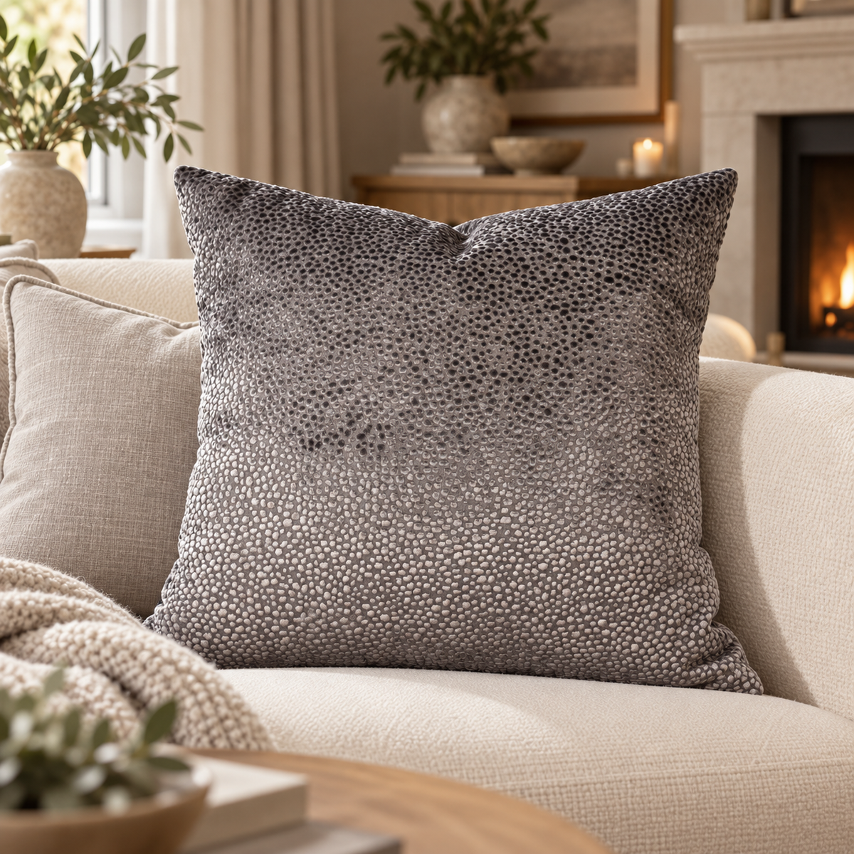 Bingham Velvet Cushion 56cm - Silver Malini