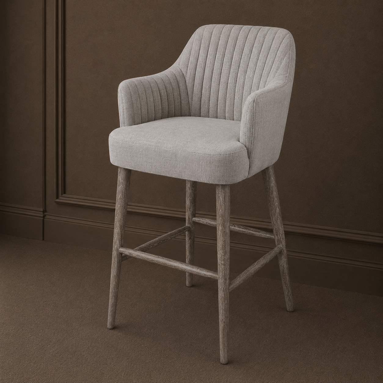 Blisco Warm Grey Fabric Bar Stool by RV Astley