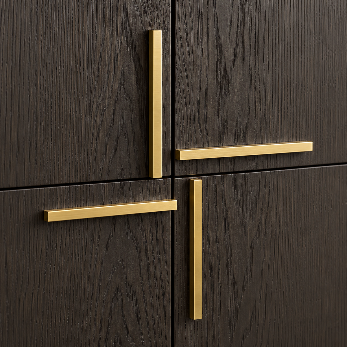 Bristol Dark Brown Oak Wood & Gold Media TV Cabinet Unit Berkeley Designs