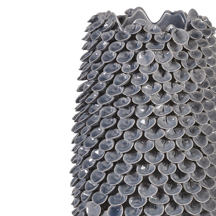 Handmade Grey Ceramic Leaf Vase by Kensington