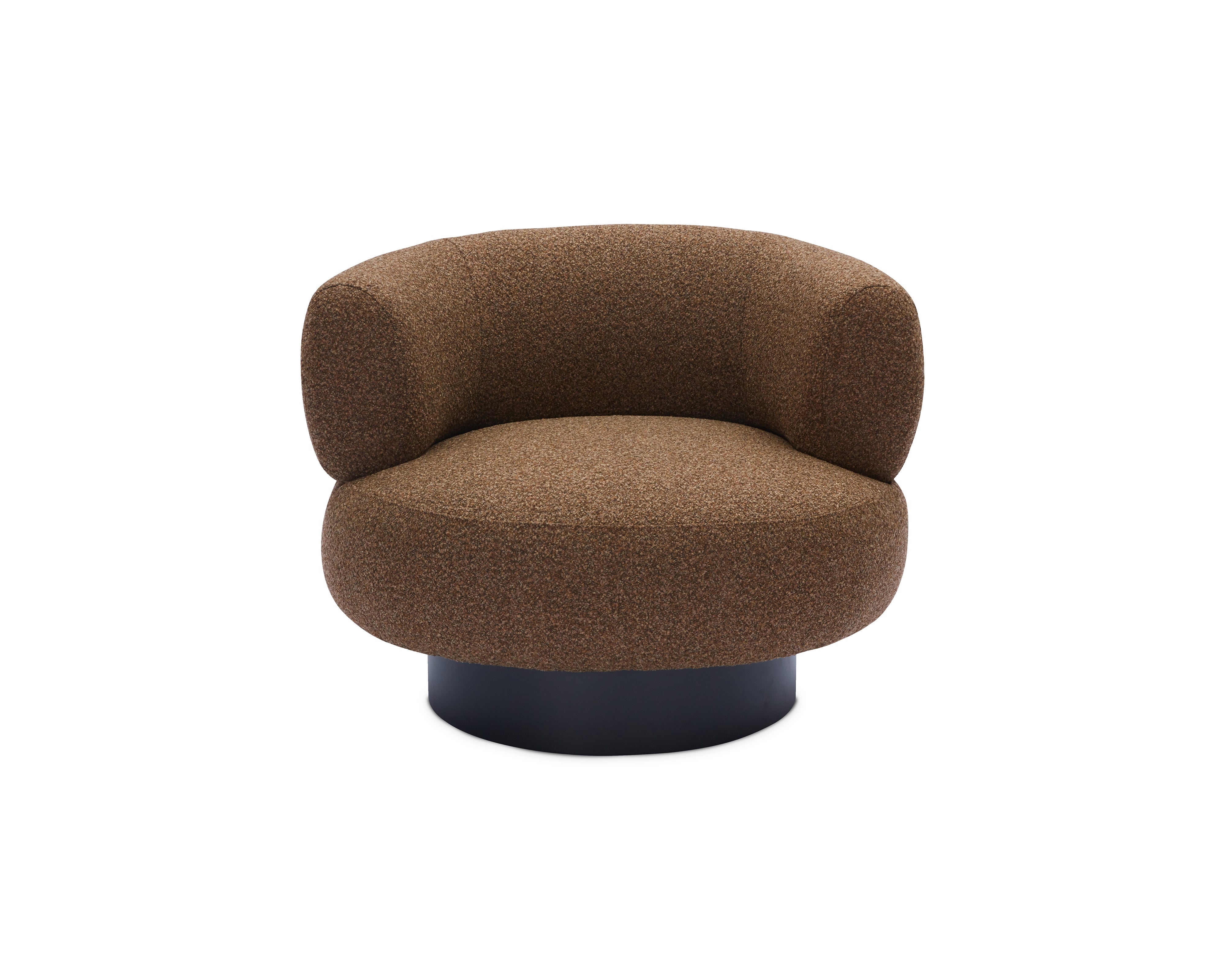 Redeo Swivel Occasional Chair - Capela Fennel Seed | Matt Black Metal (Crib 5) by Liang & Eimil