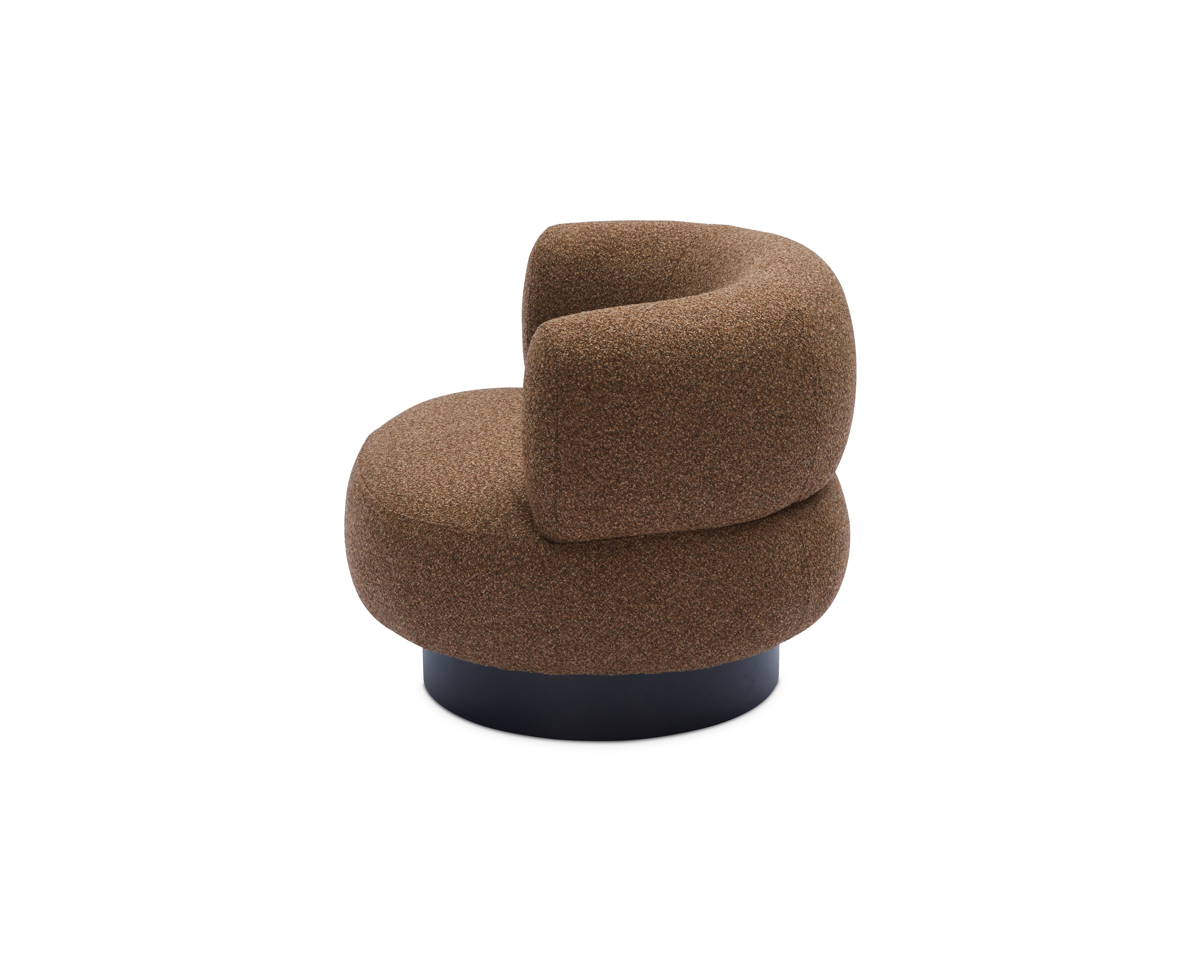 Redeo Swivel Occasional Chair - Capela Fennel Seed | Matt Black Metal (Crib 5) by Liang & Eimil
