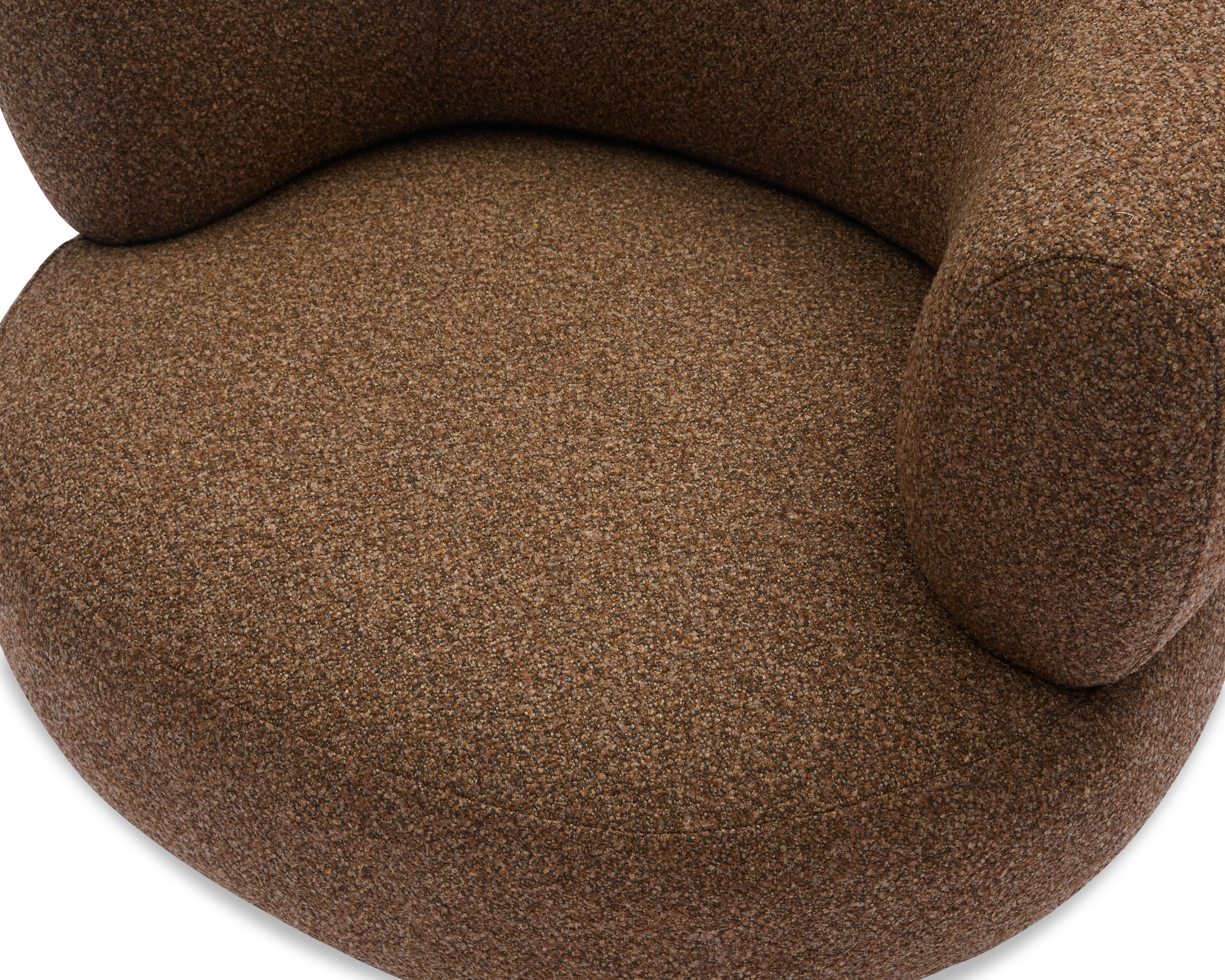 Redeo Swivel Occasional Chair - Capela Fennel Seed | Matt Black Metal (Crib 5) by Liang & Eimil