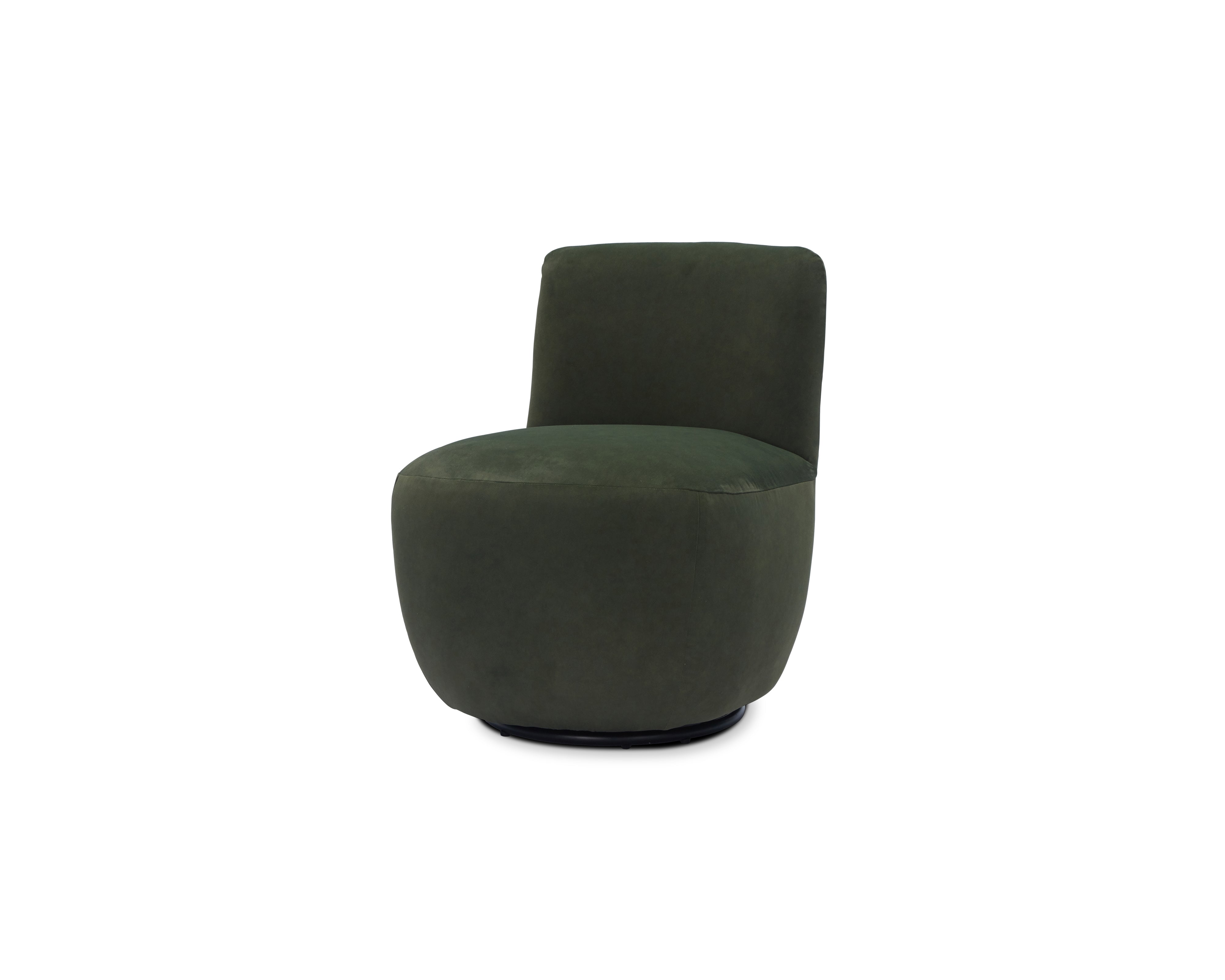 Hopper Swivel Occasional Chair - Hopper Moss | Matt Black Metal (Crib 5) by Liang & Eimil