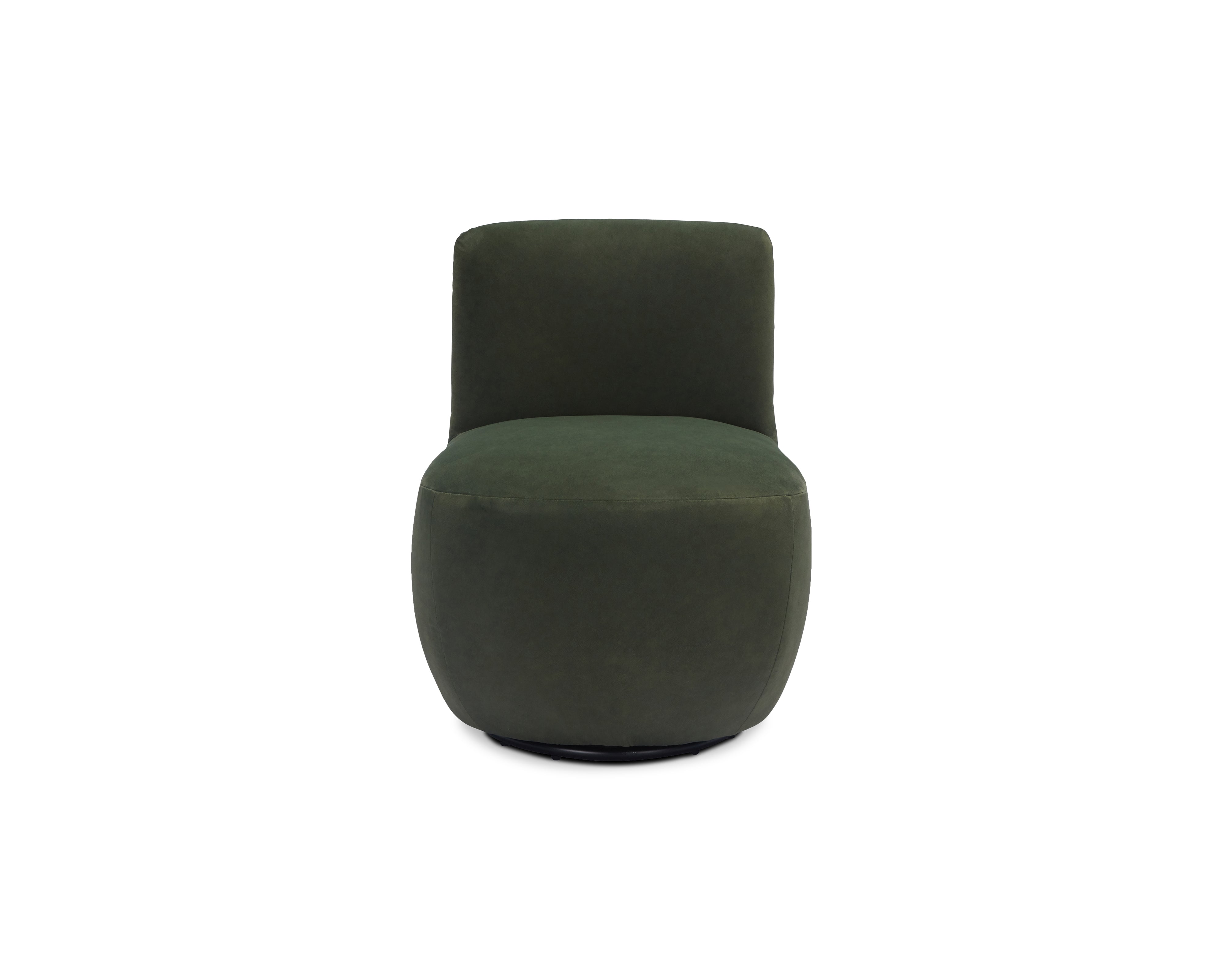 Hopper Swivel Occasional Chair - Hopper Moss | Matt Black Metal (Crib 5) by Liang & Eimil