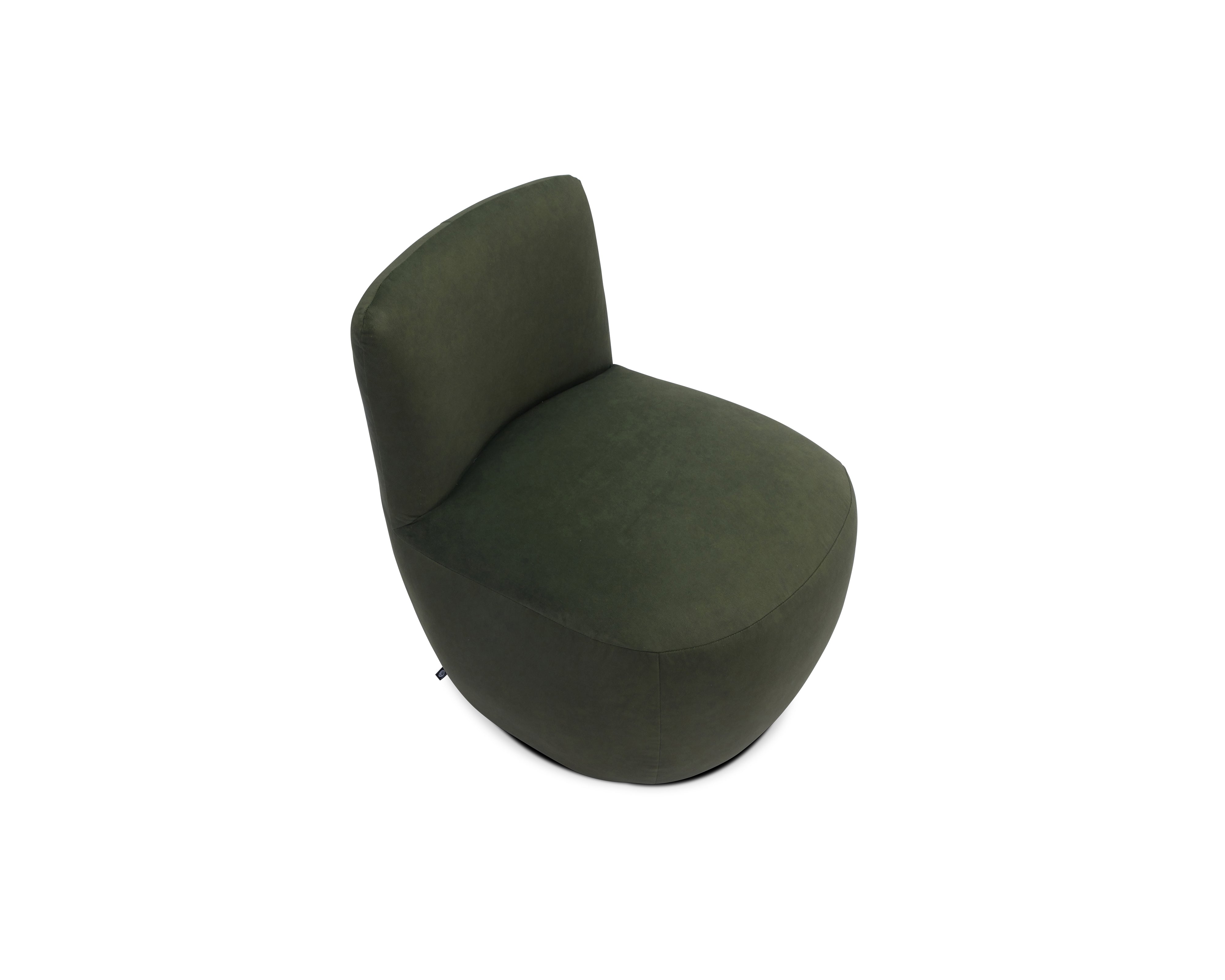 Hopper Swivel Occasional Chair - Hopper Moss | Matt Black Metal (Crib 5) by Liang & Eimil