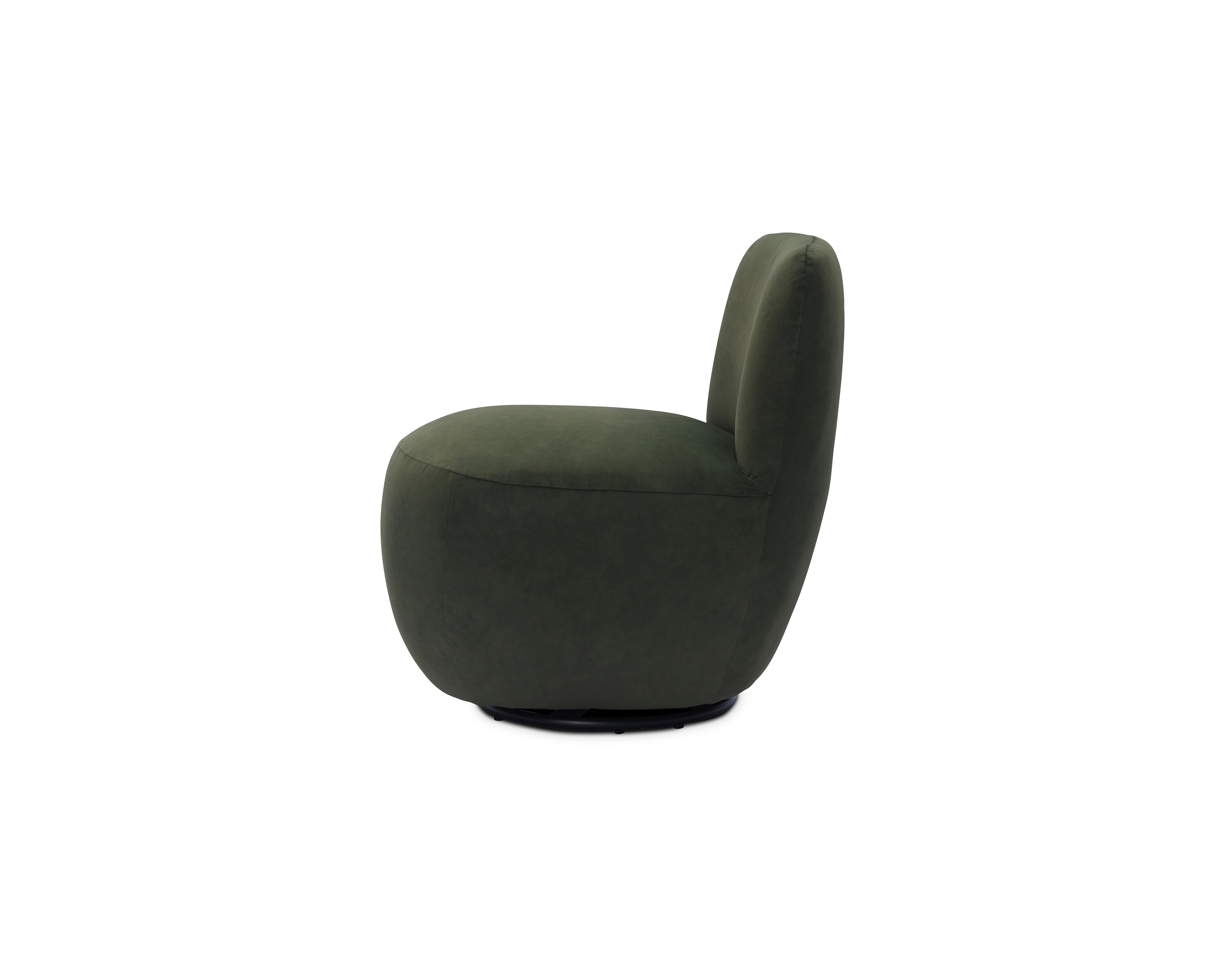 Hopper Swivel Occasional Chair - Hopper Moss | Matt Black Metal (Crib 5) by Liang & Eimil