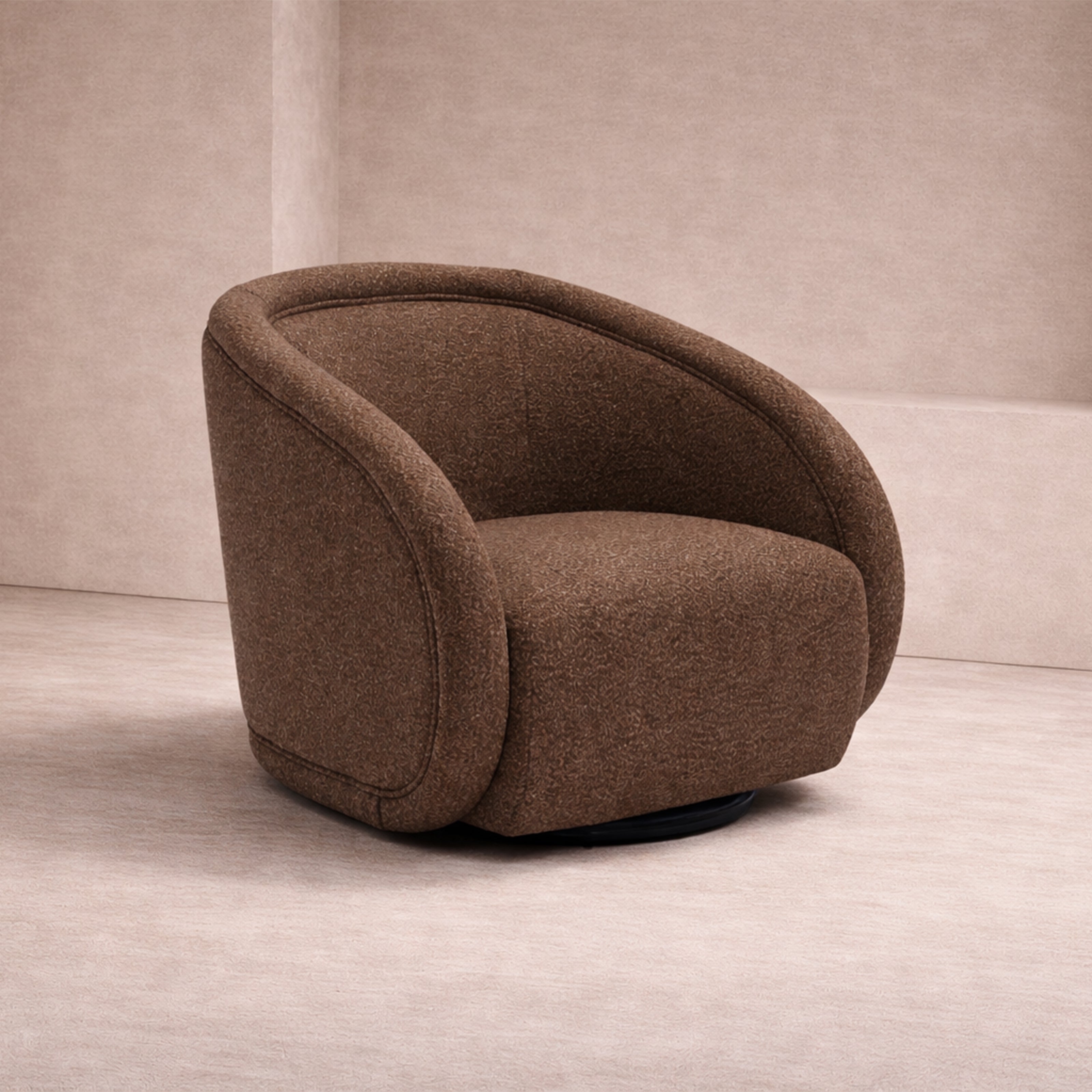 Alice Swivel Occasional Chair - Capela Fennel Seed | Matt Black Metal (Crib 5) by Liang & Eimil