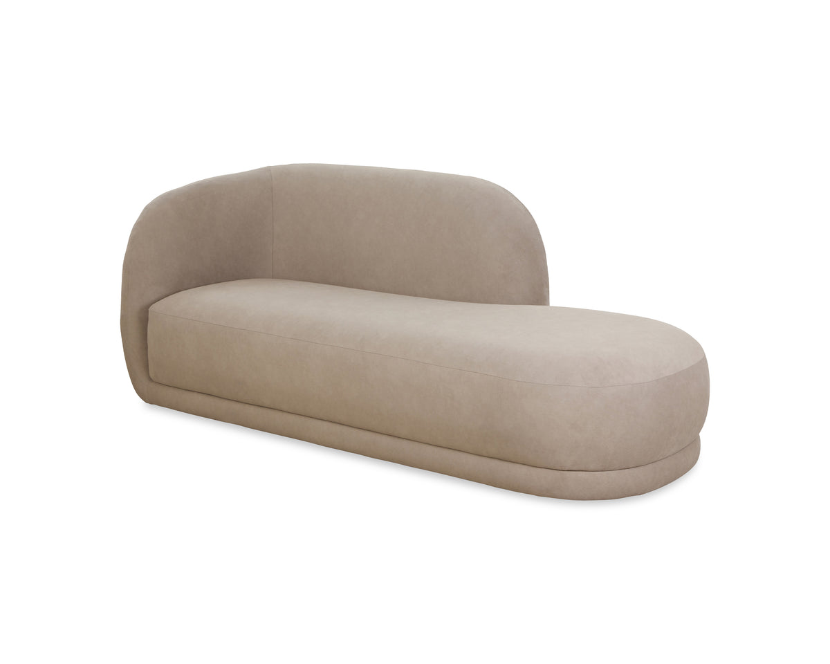 Curva Taupe Velvet Chaise Sofa (Crib 5) Liang & Eimil