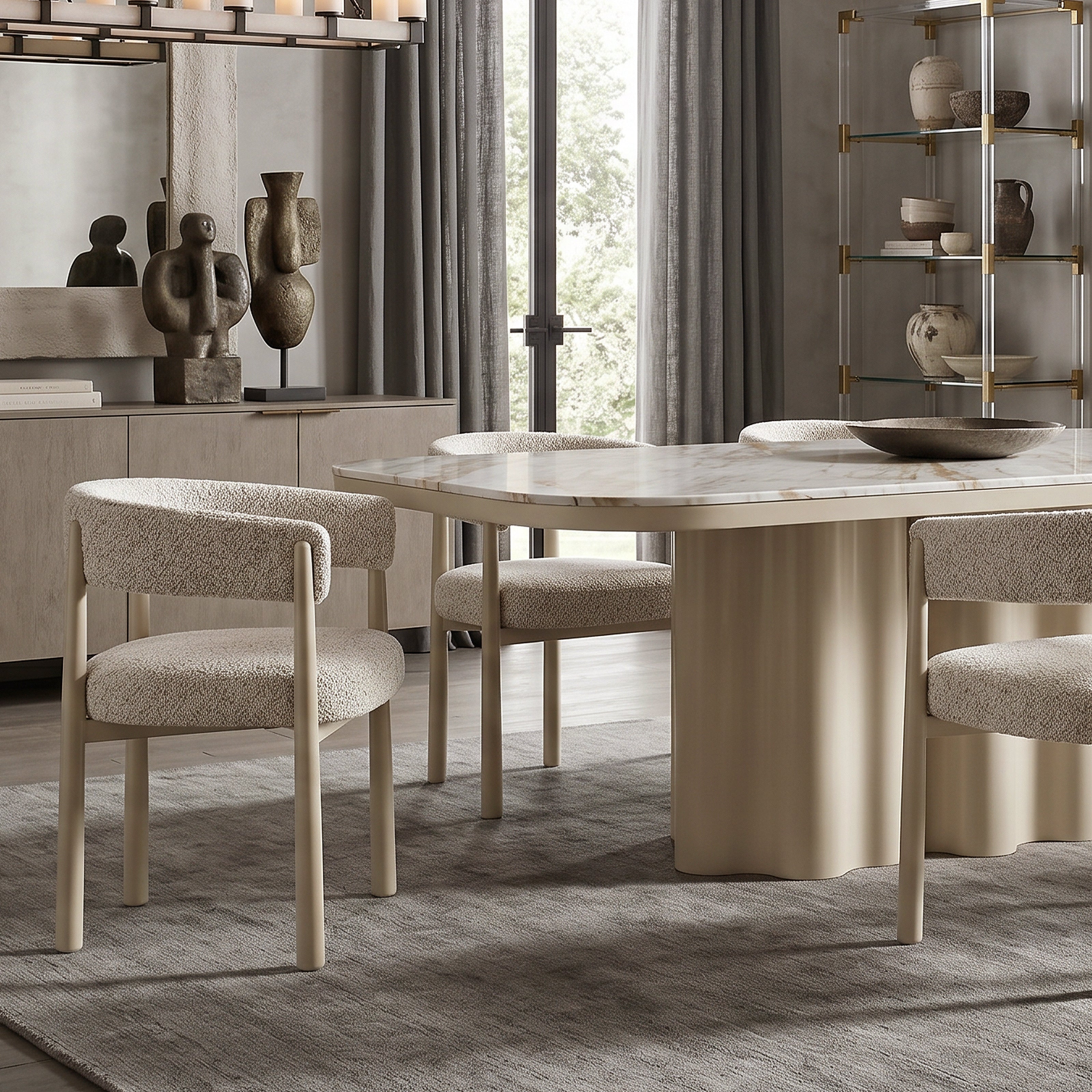 Aria Dining Chair - (Crib 5) Ripley Grav & Gloss Ivory by Liang & Eimil