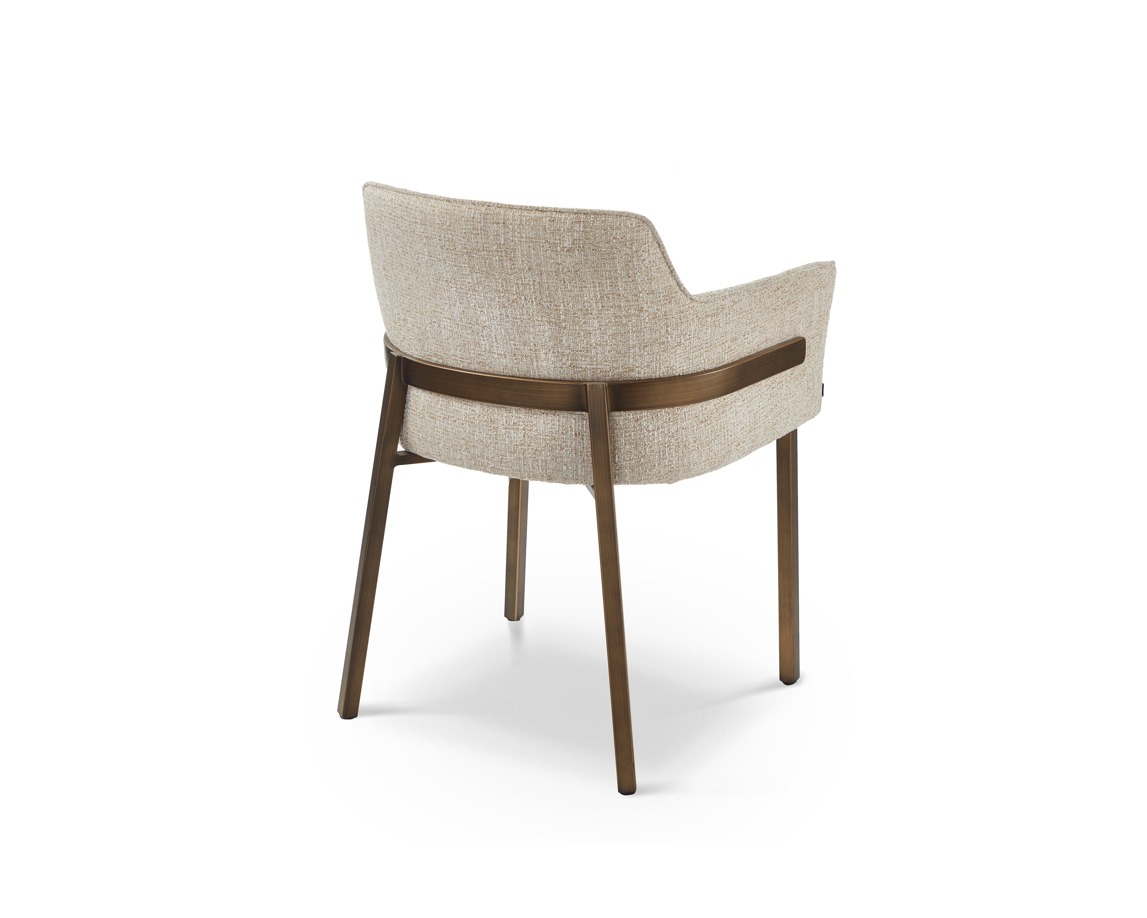 Tessa Dining Chair (set of 2) - (Crib 5) Field Beige Fabric & Hairline Antique Brass by Liang & Eimil