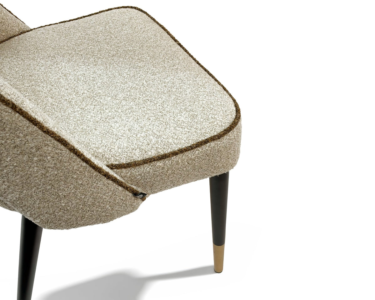 Yves Dining Chair (set of 2) - (Crib 5) Capella Sand with Capella Fennel Seed Piping Liang & Eimil
