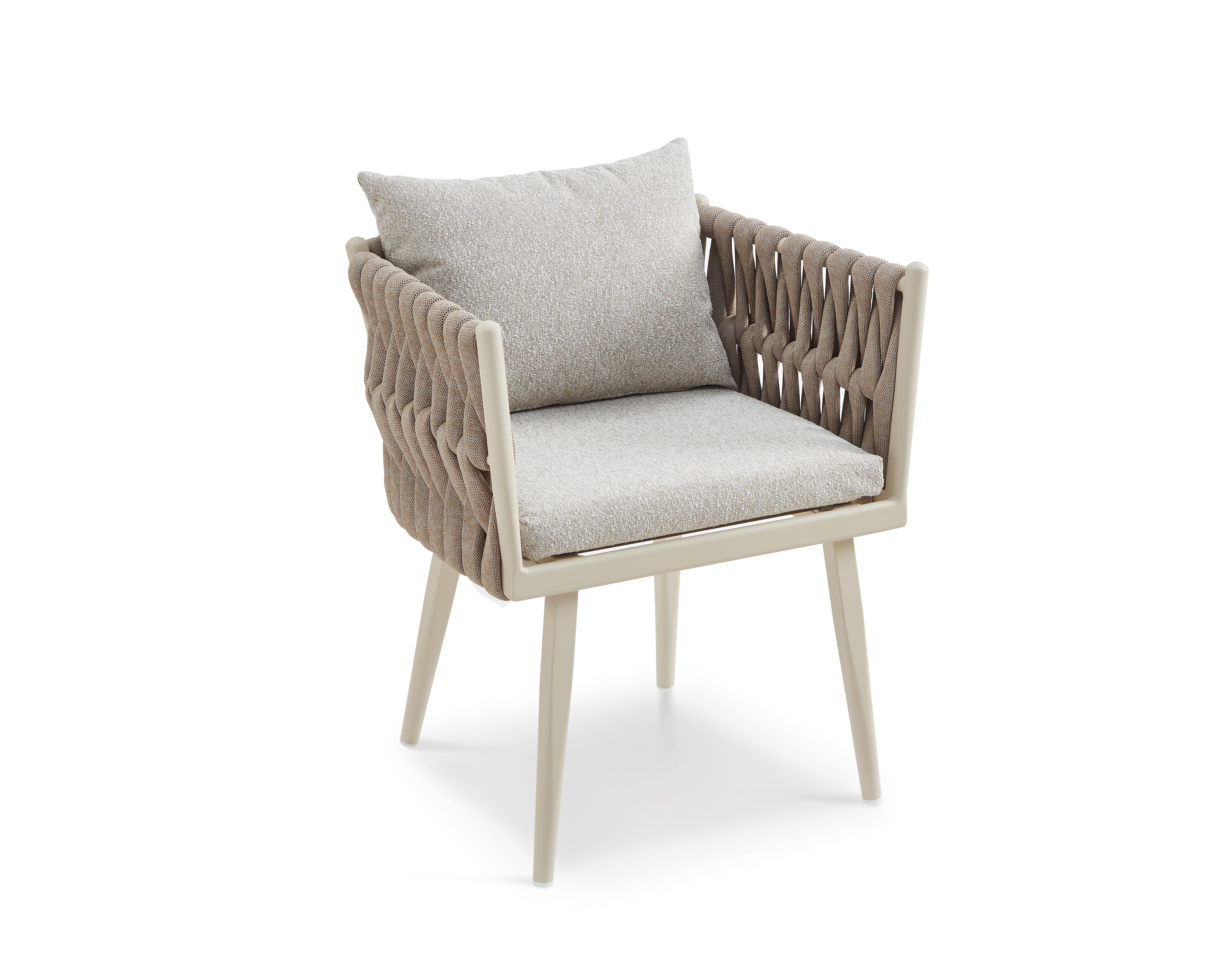 Charly Outdoor Dining Chair - (Crib 5) Forest Beige & Warm Ivory by Liang & Eimil