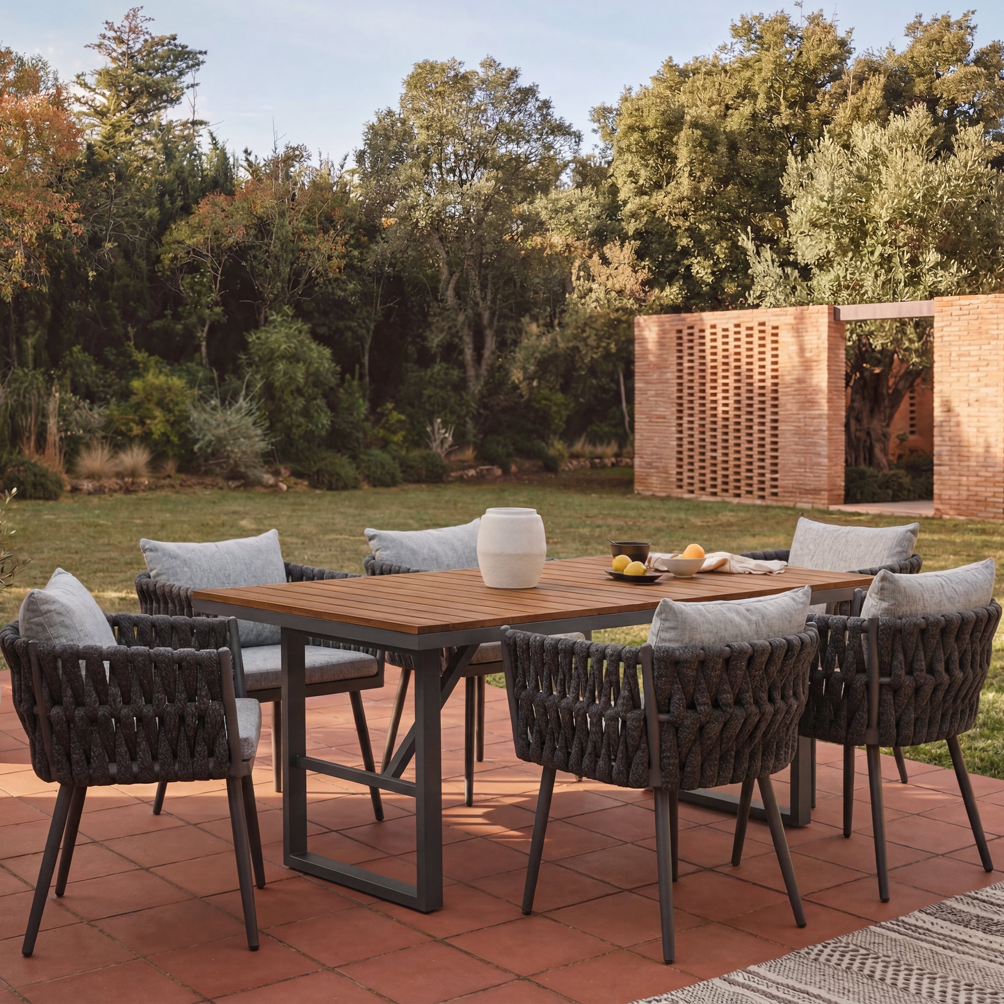 Charly Outdoor Dining Chair - (Crib 5) Hunter Stone and Charcoal Grey by Liang & Eimil