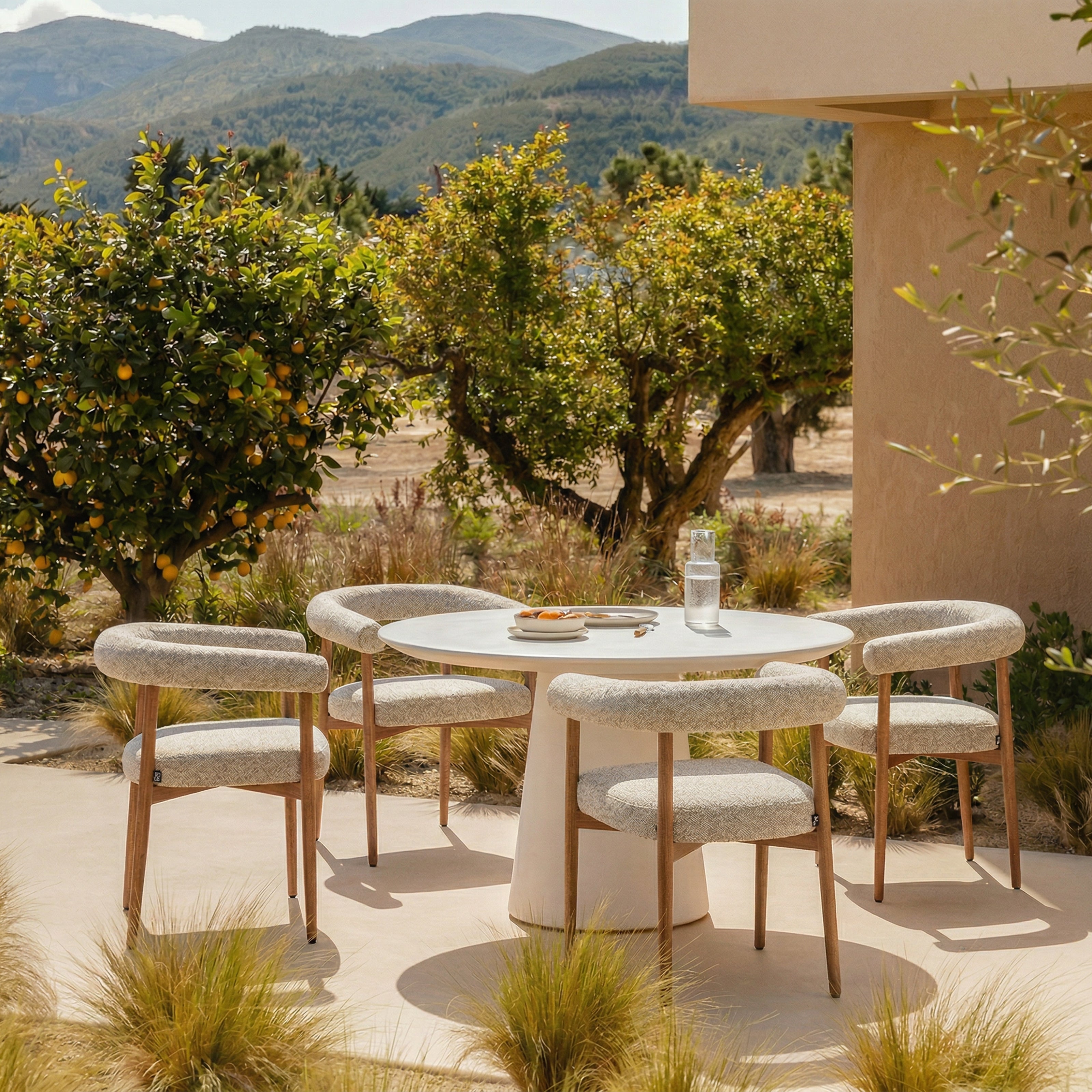 Nantes Outdoor Dining Chair - (Crib 5) Lima Beige and Walnut by Liang & Eimil