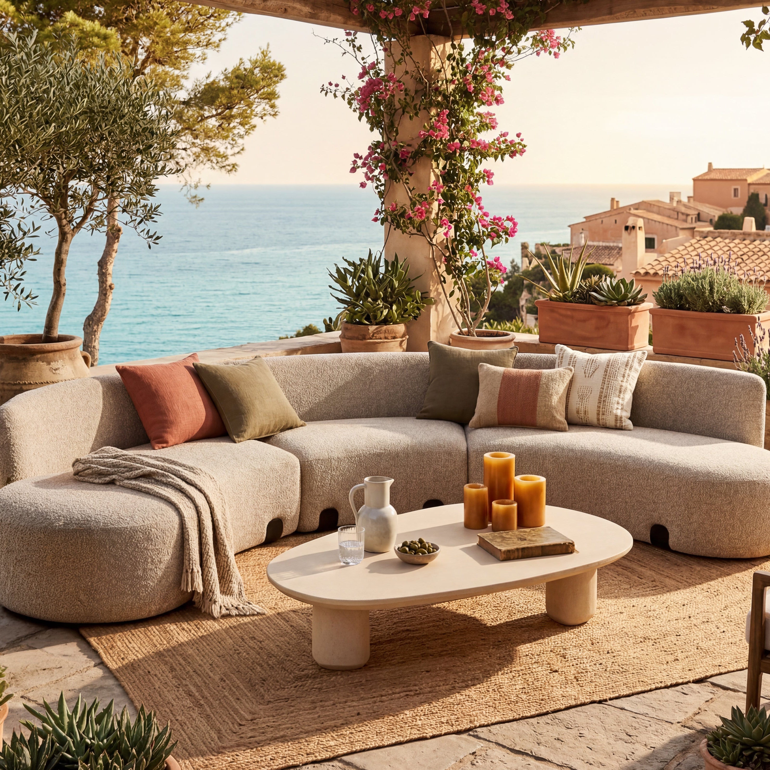 Capri Outdoor Modular Sofa - (Crib 5) Lima Beige and Deep Charcoal by Liang & Eimil