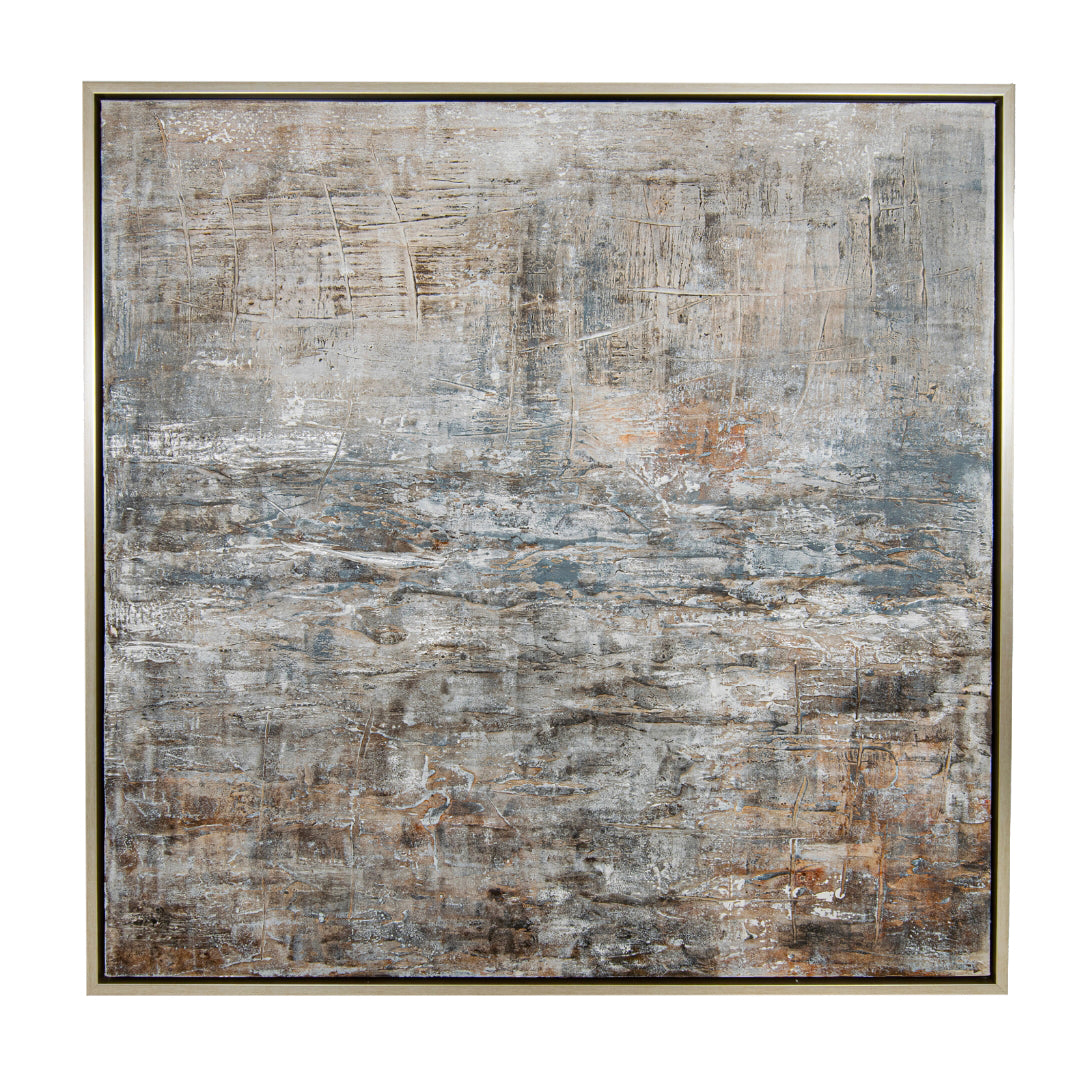 Abbott Champagne, Blue, Grey & Neutral Canvas by RV Astley