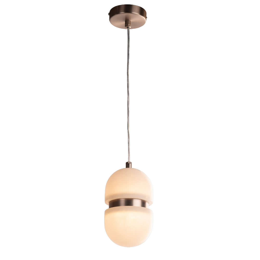 Senga Bronze & Alabaster Single Pendant Light by RV Astley