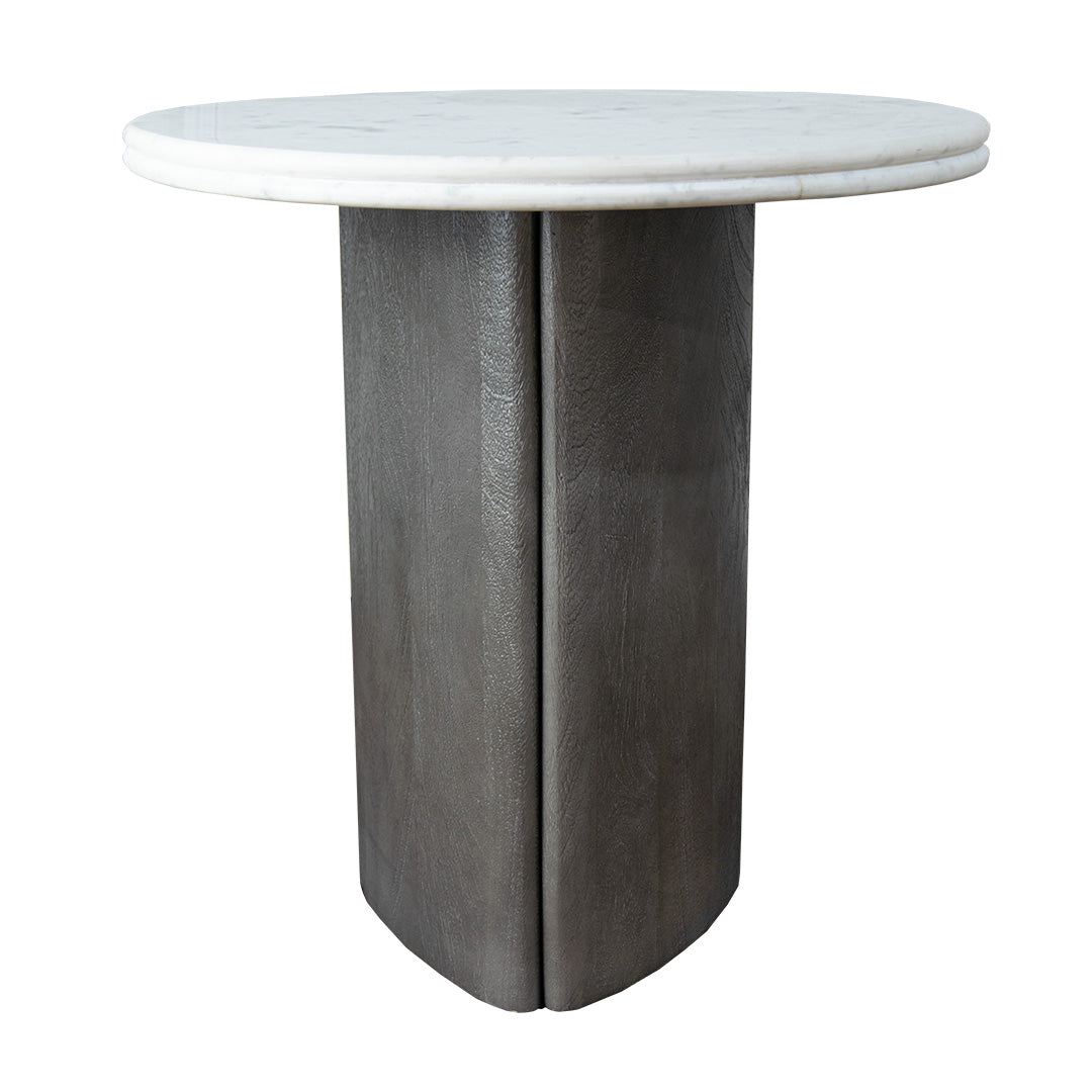 Celeste Grey Side Table with White Marble Top by RV Astley