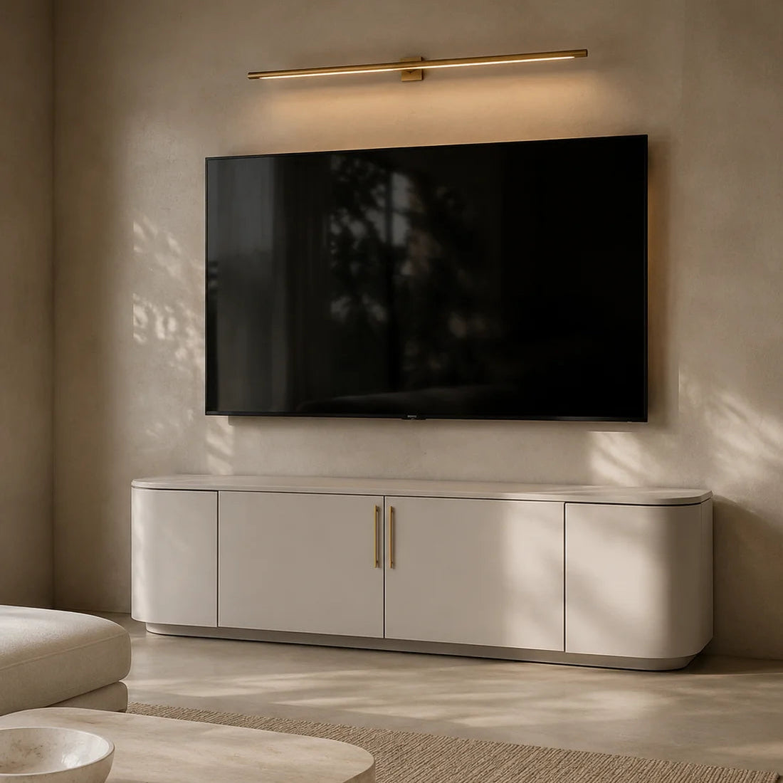 Oakura Matte Beige Media TV Cabinet Unit Tommy Franks