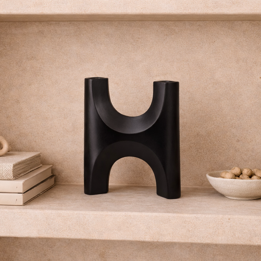 Savier Small Vase - Black Ceramic Liang & Eimil
