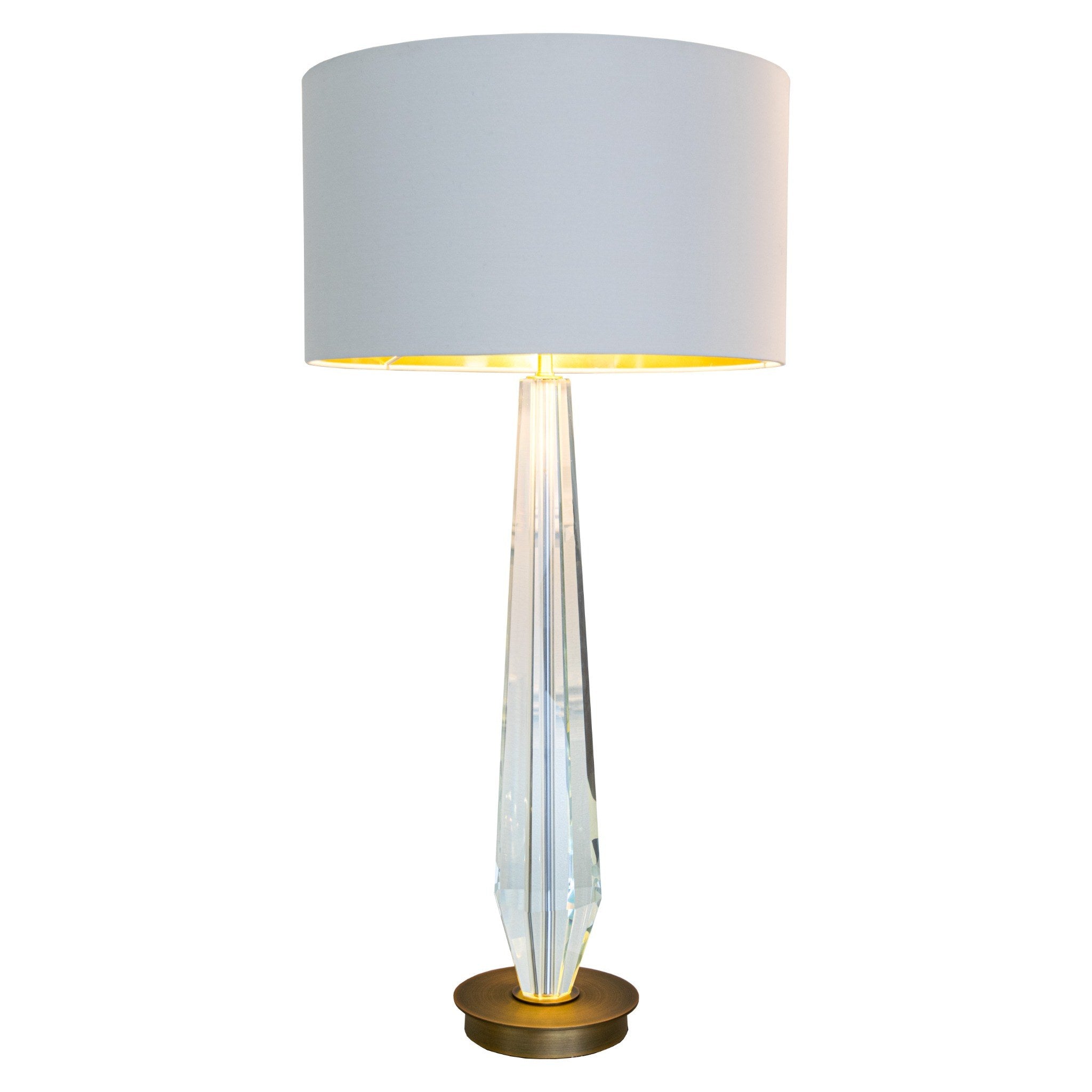Clairvaux Crystal & Antique Brass Table Lamp by RV Astley