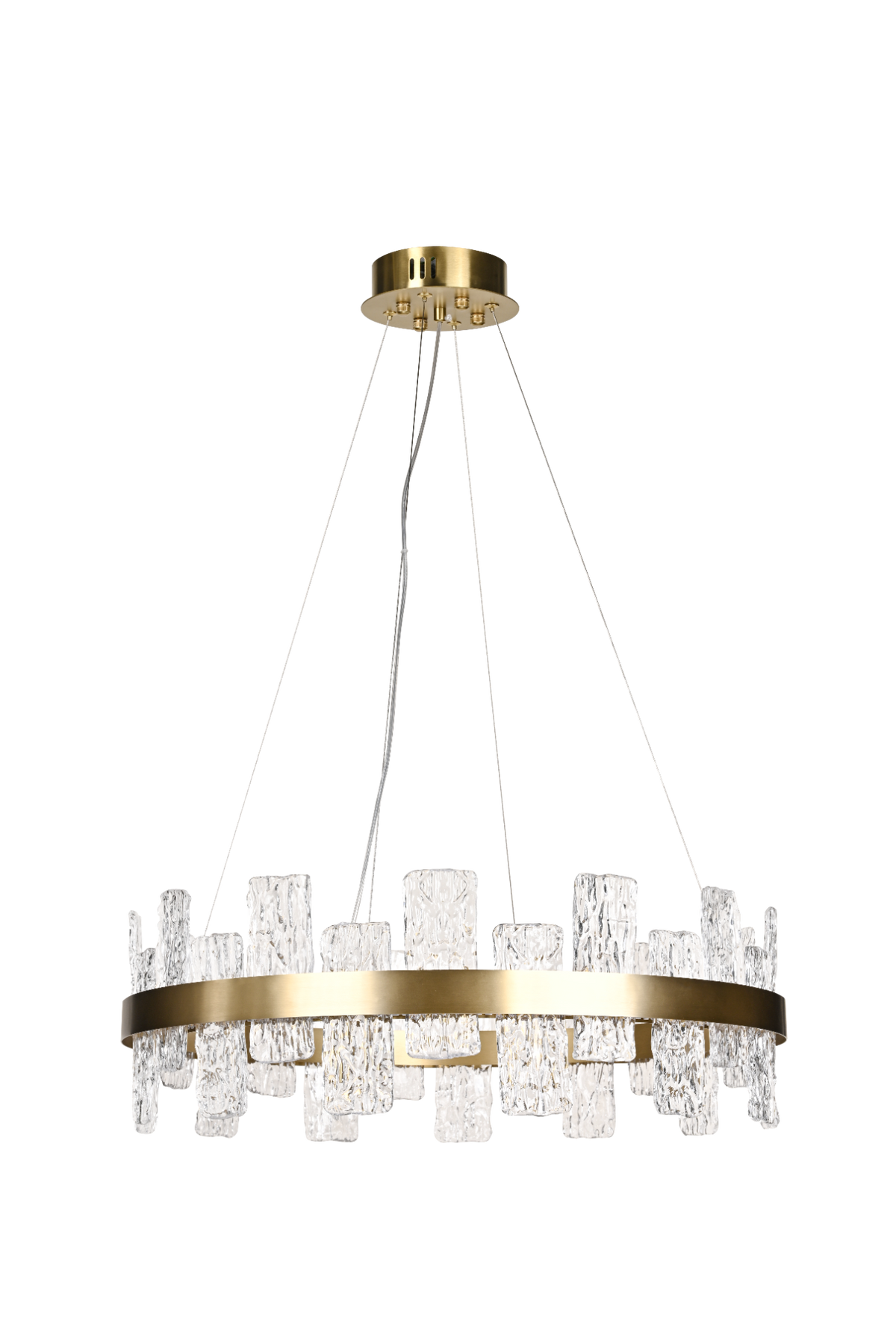 Rimini Gold & Textured Glass Pendant 60cm Luxe Collection