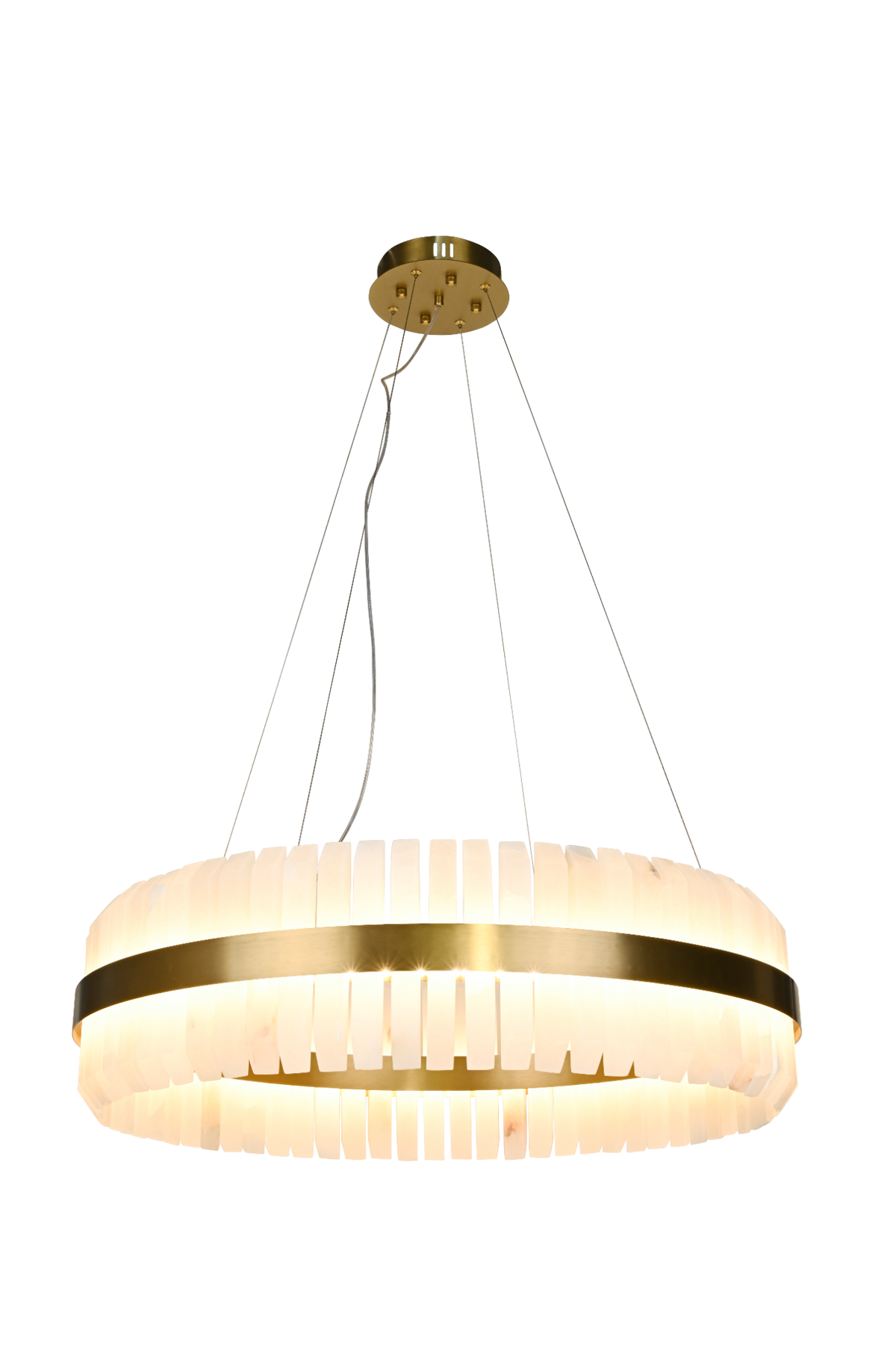 Salerno Gold & Alabaster Pendant 80cm by Luxe Collection