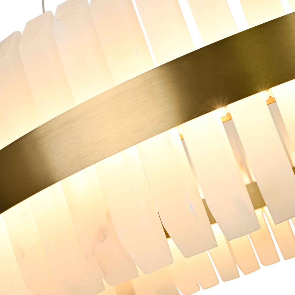 Salerno Gold & Alabaster Pendant 65cm by Luxe Collection