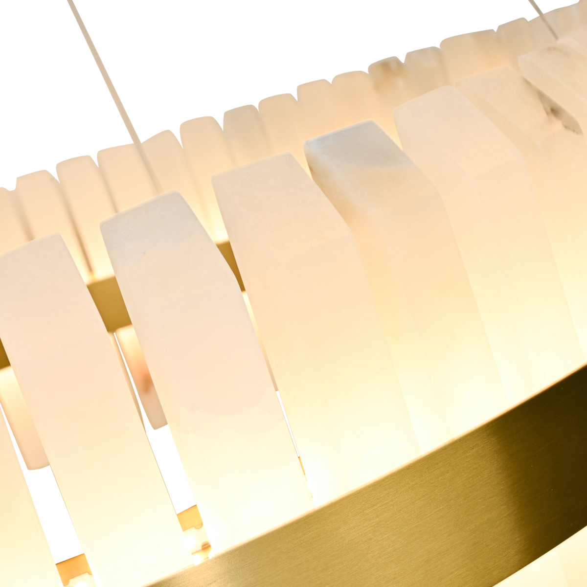 Salerno Gold & Alabaster Pendant 80cm by Luxe Collection