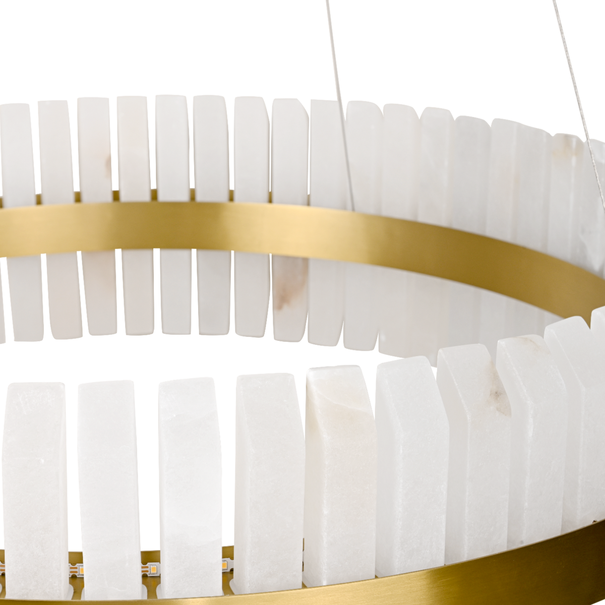 Salerno Gold & Alabaster Pendant 65cm by Luxe Collection