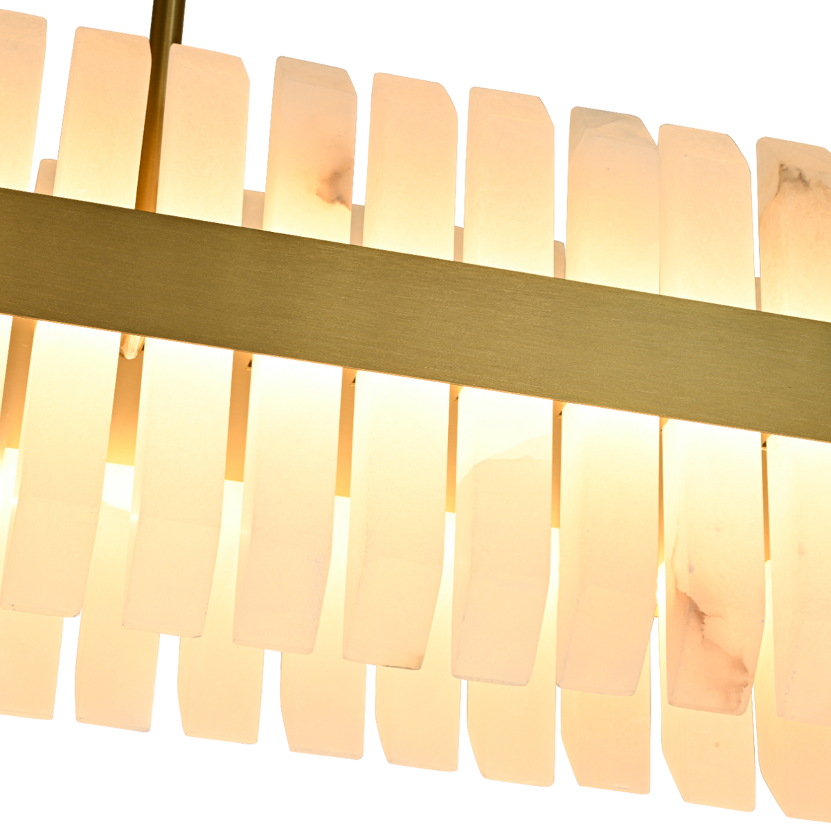Salerno Gold & Alabaster Linear Dining Pendant 95cm by Luxe Collection